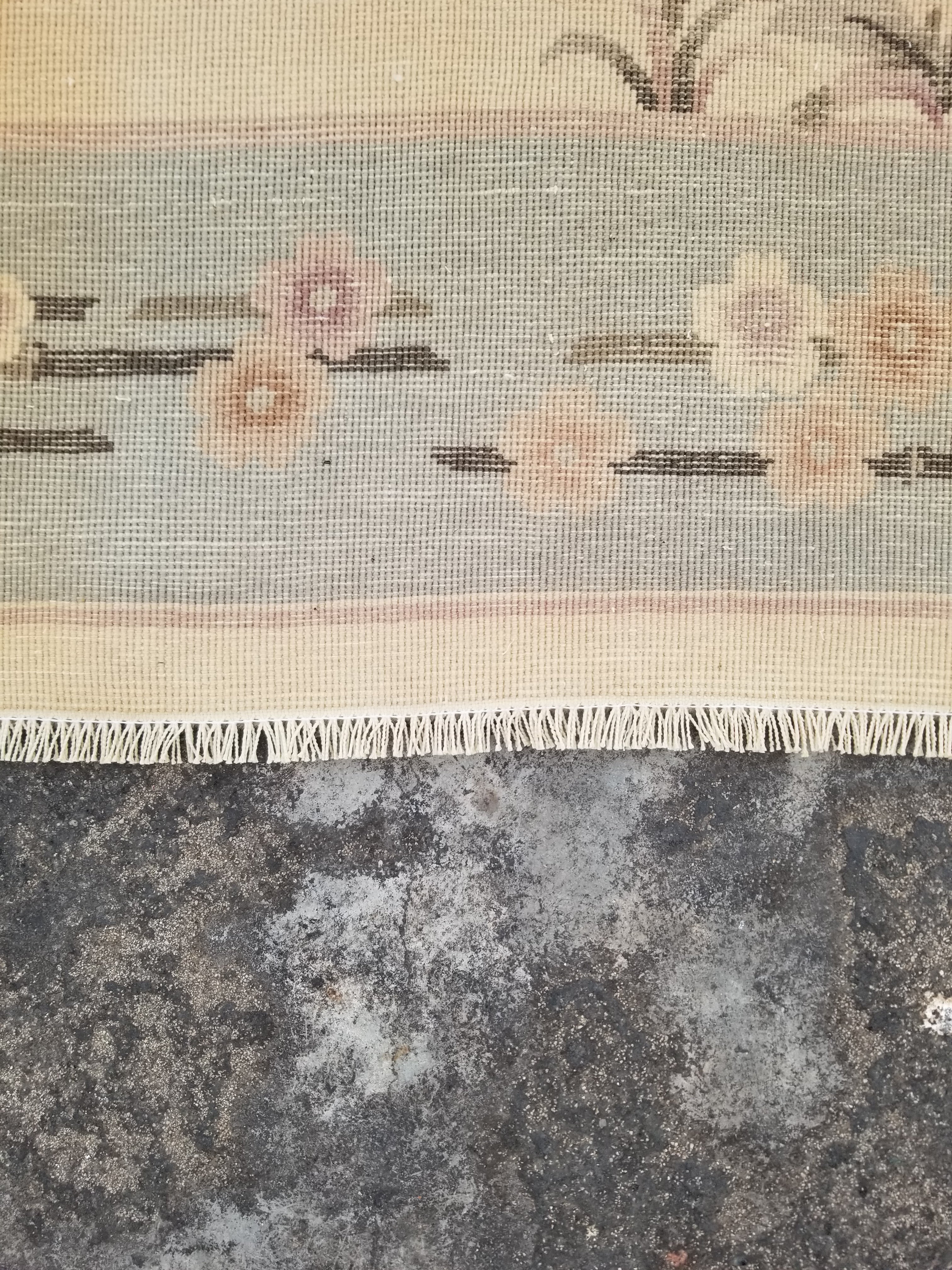 Vintage Traditional Handmade Chinese Silk Floral Beige Rug 198x137cm