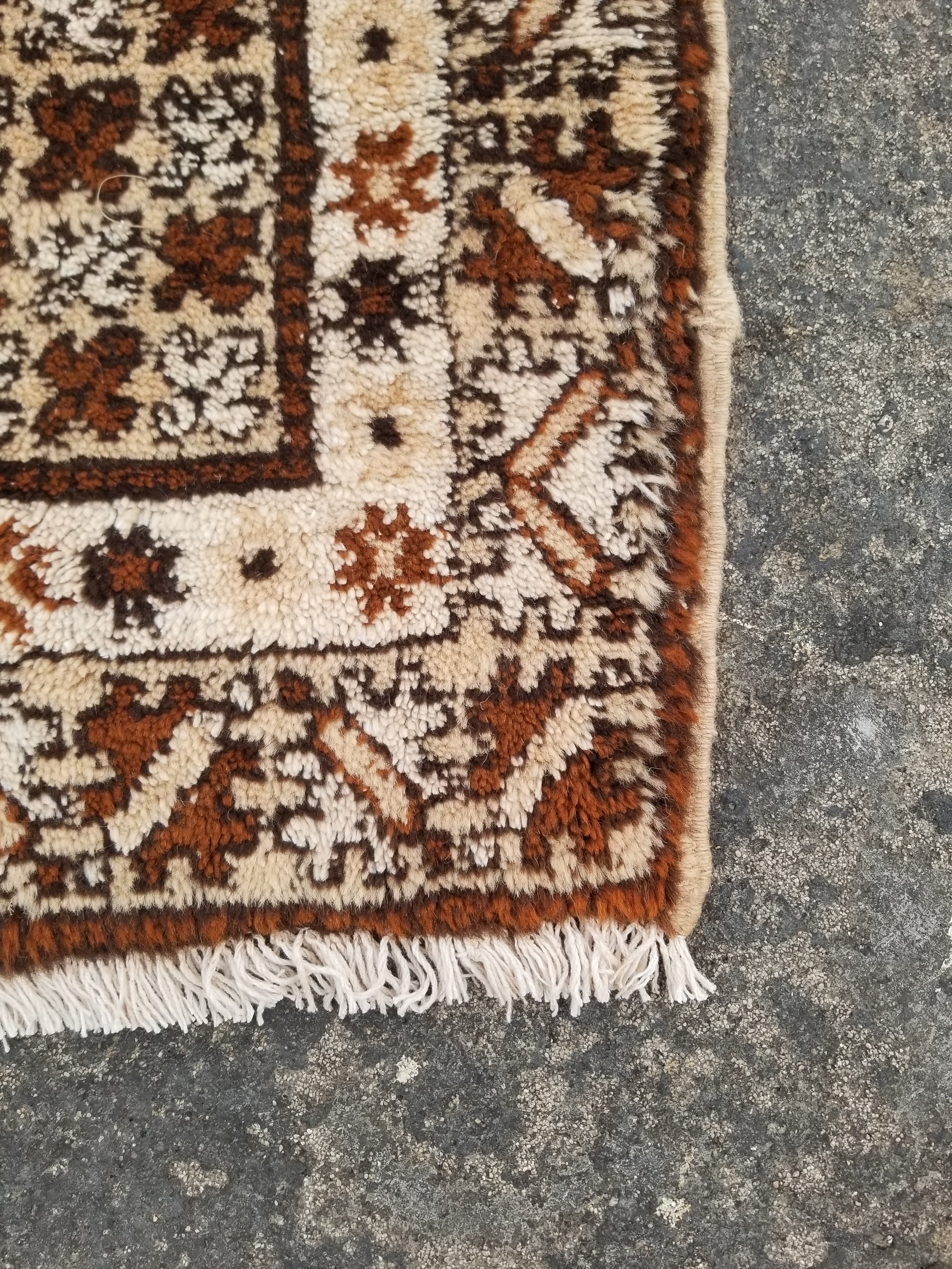 Vintage Traditional Handmade Tunisian Kairouan Wool Multicolor Rug 173x97cm