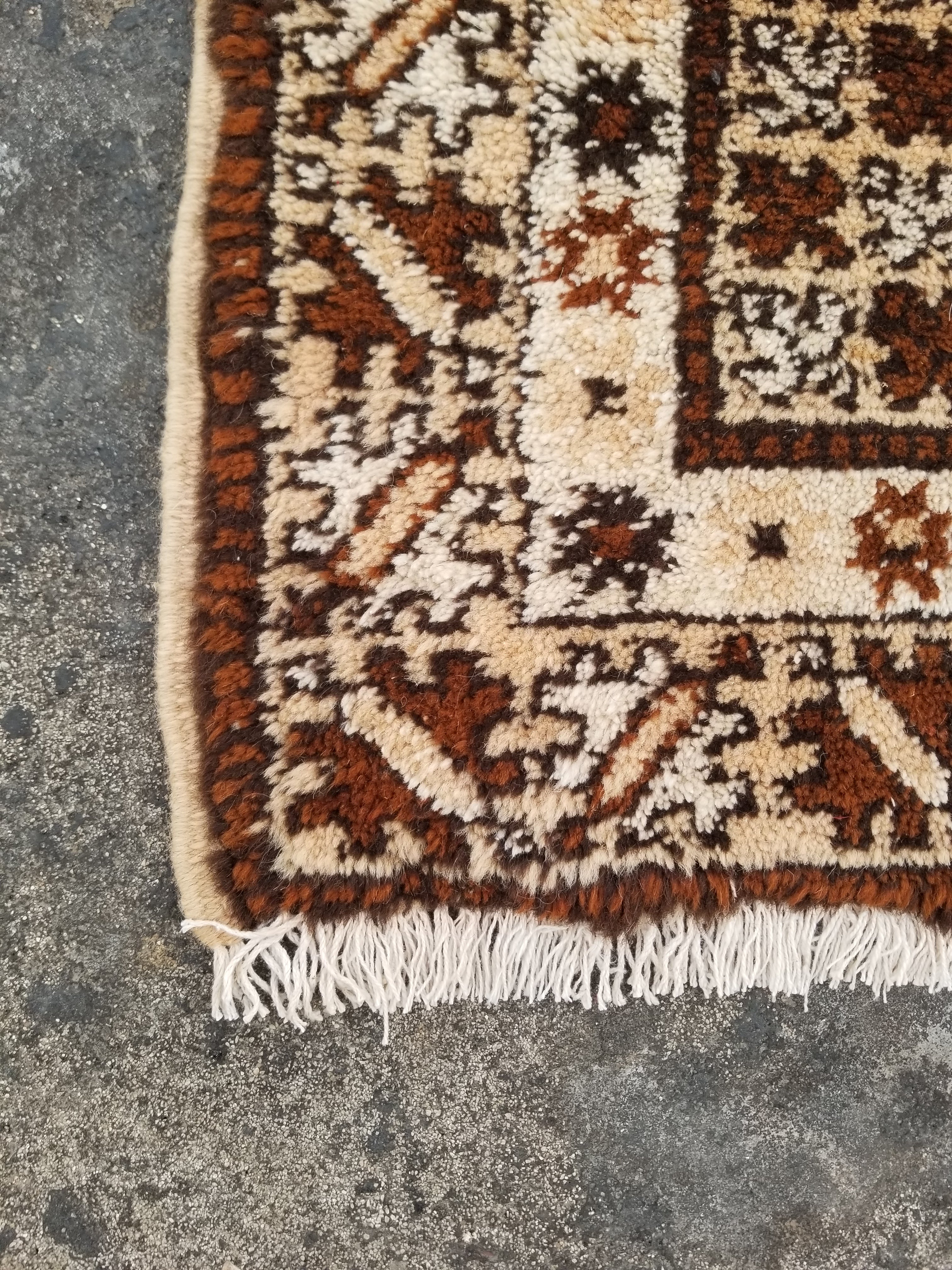 Vintage Traditional Handmade Tunisian Kairouan Wool Multicolor Rug 173x97cm