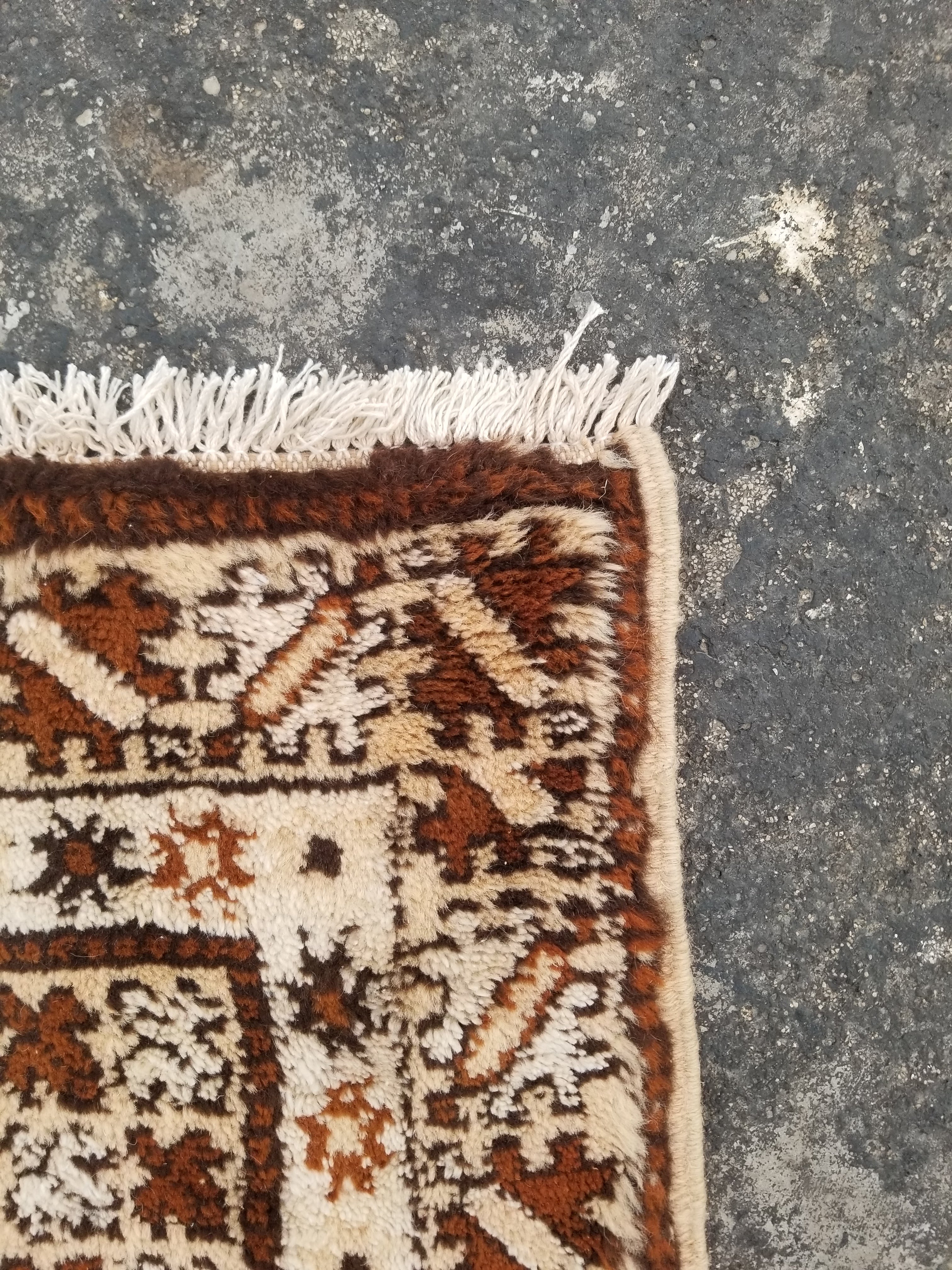 Vintage Traditional Handmade Tunisian Kairouan Wool Multicolor Rug 173x97cm