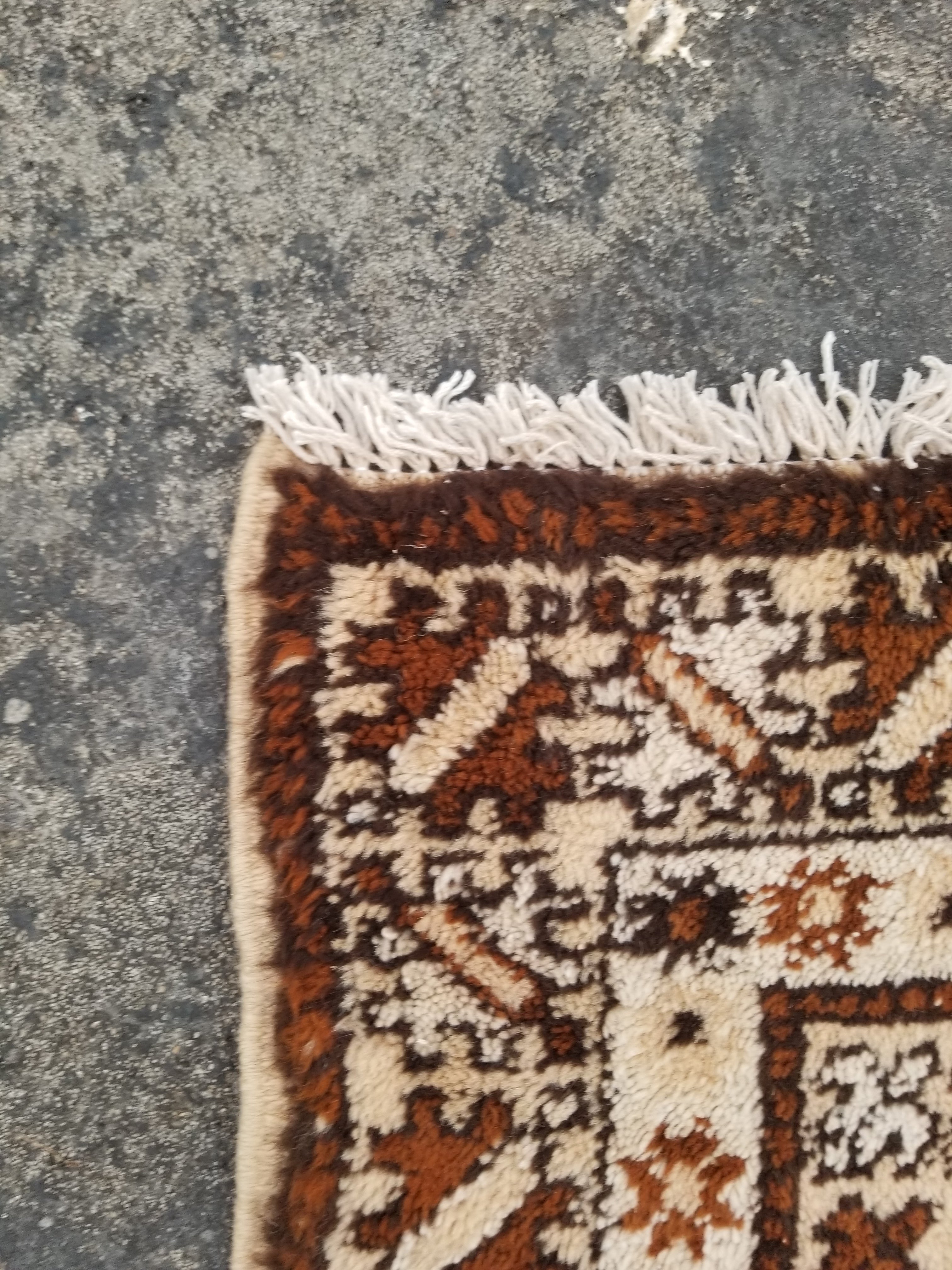 Vintage Traditional Handmade Tunisian Kairouan Wool Multicolor Rug 173x97cm