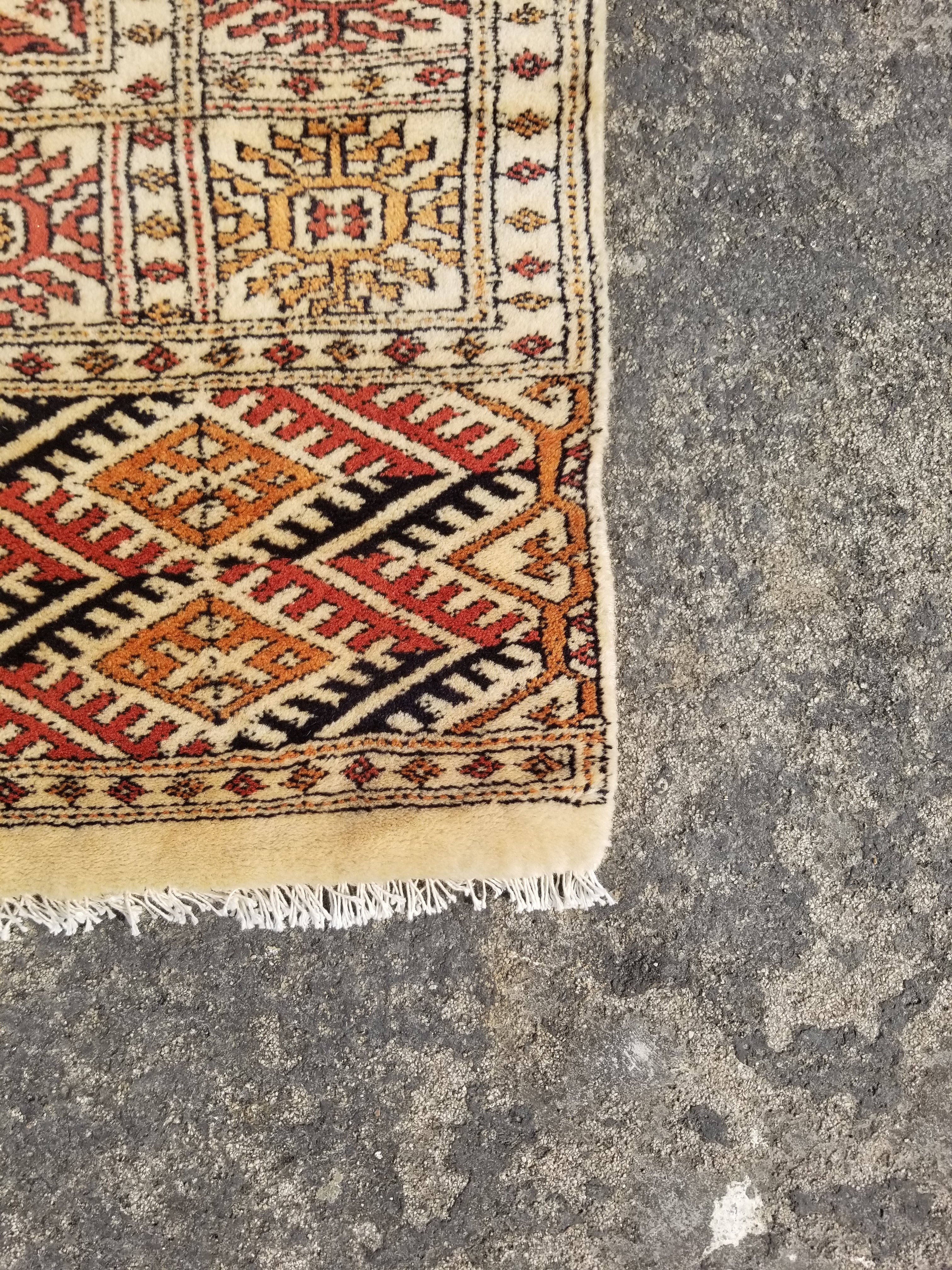 Vintage Traditional Handmade Bokhara Wool Multicolor Runner Rug 371x74cm
