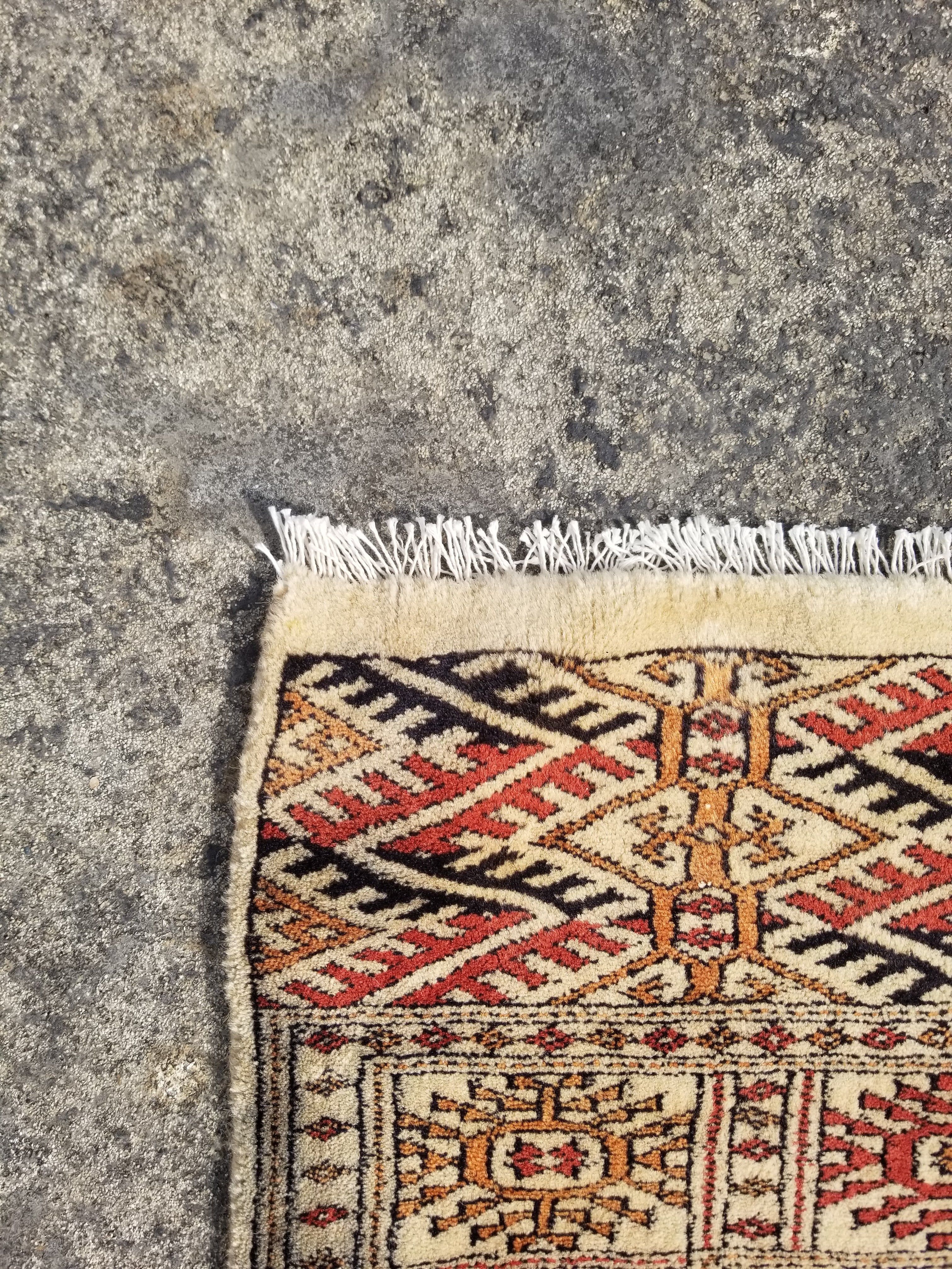 Vintage Traditional Handmade Bokhara Wool Multicolor Runner Rug 371x74cm