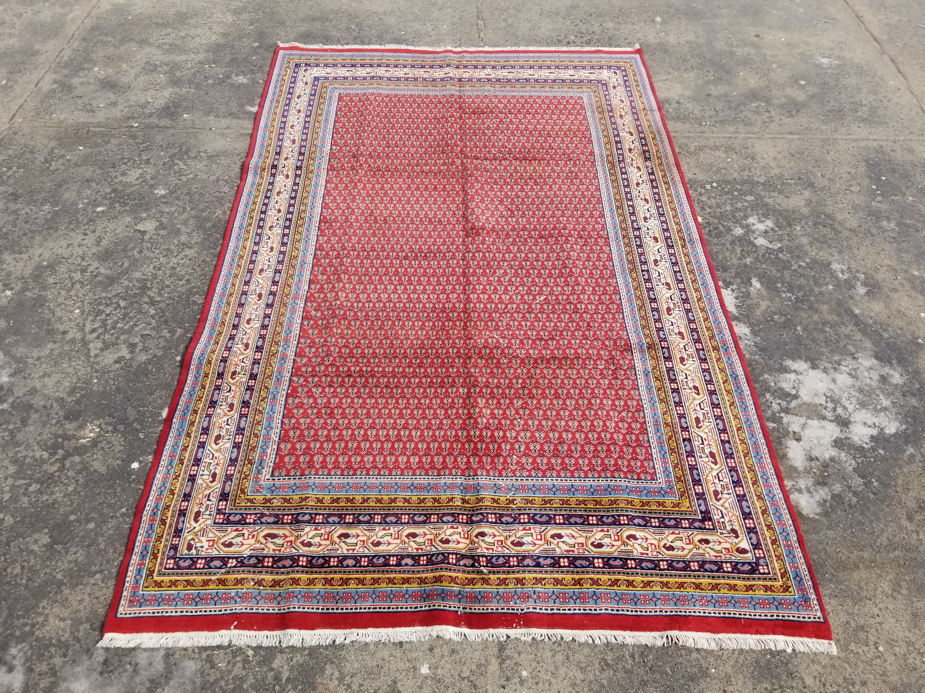 Vintage Traditional Handmade Saraband Mir Wool Multicolor Rug 299x183cm