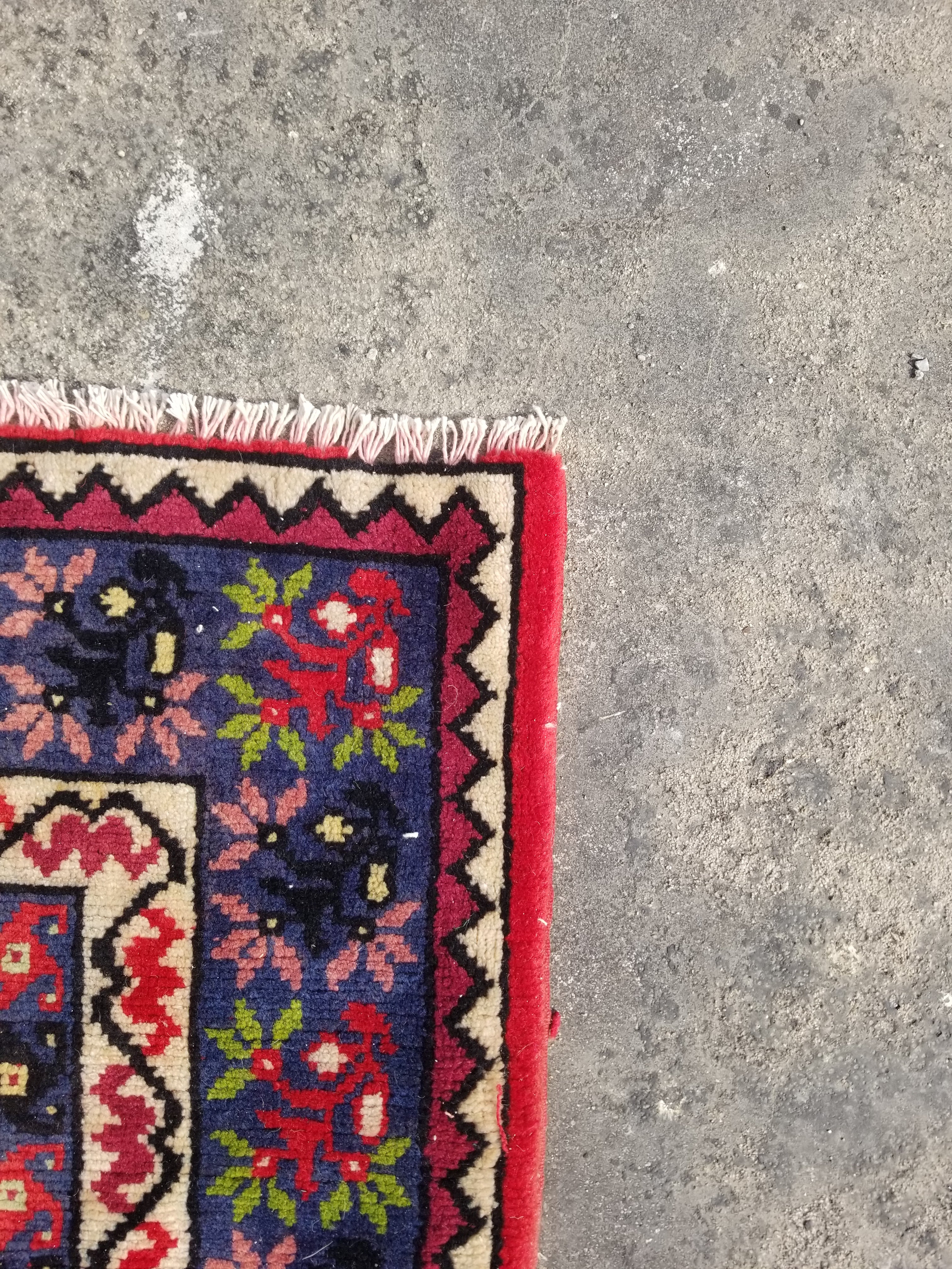 Vintage Traditional Handmade Tunisian Wool Multicolor Rug 302x203cm