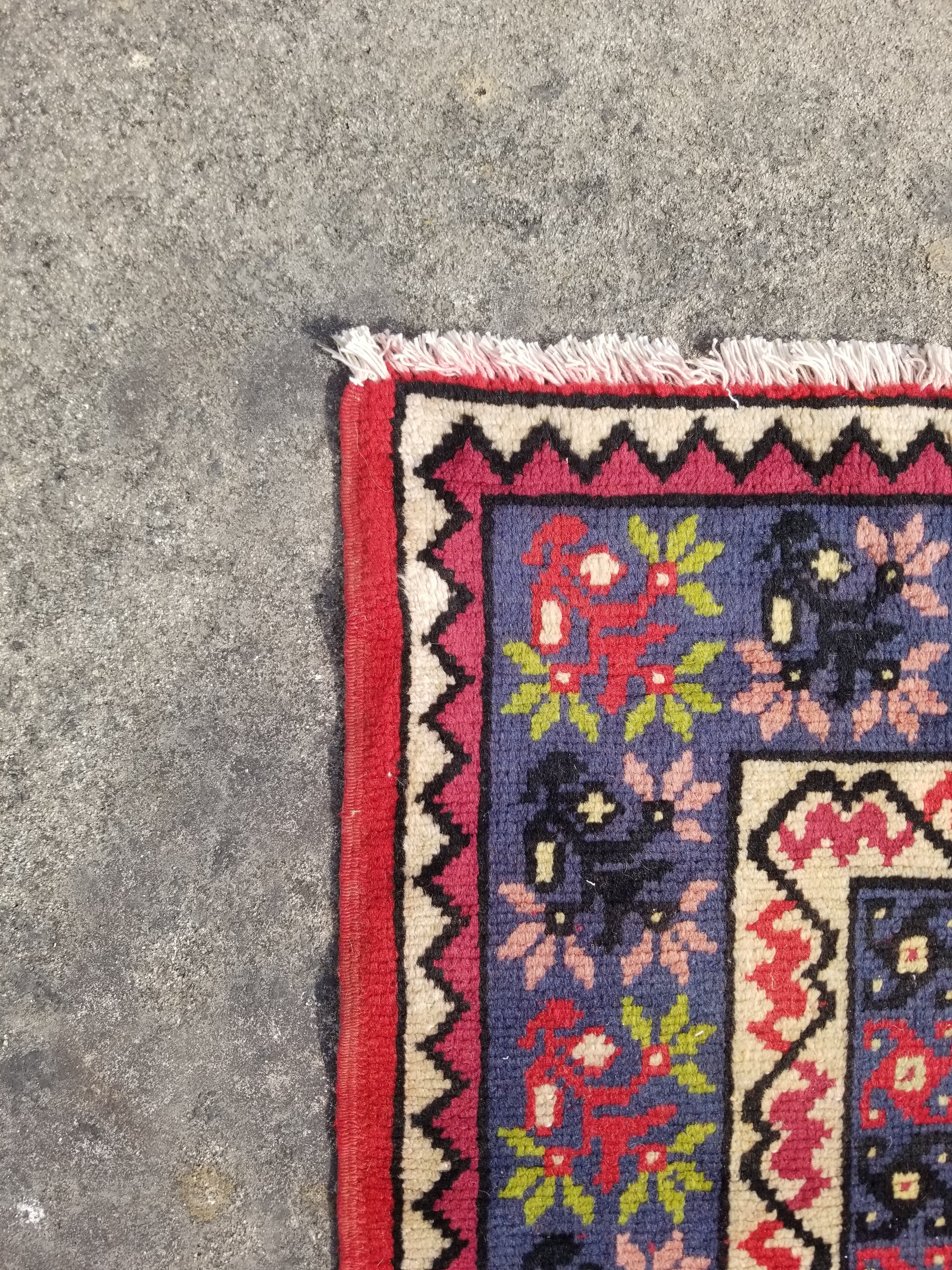 Vintage Traditional Handmade Tunisian Wool Multicolor Rug 302x203cm