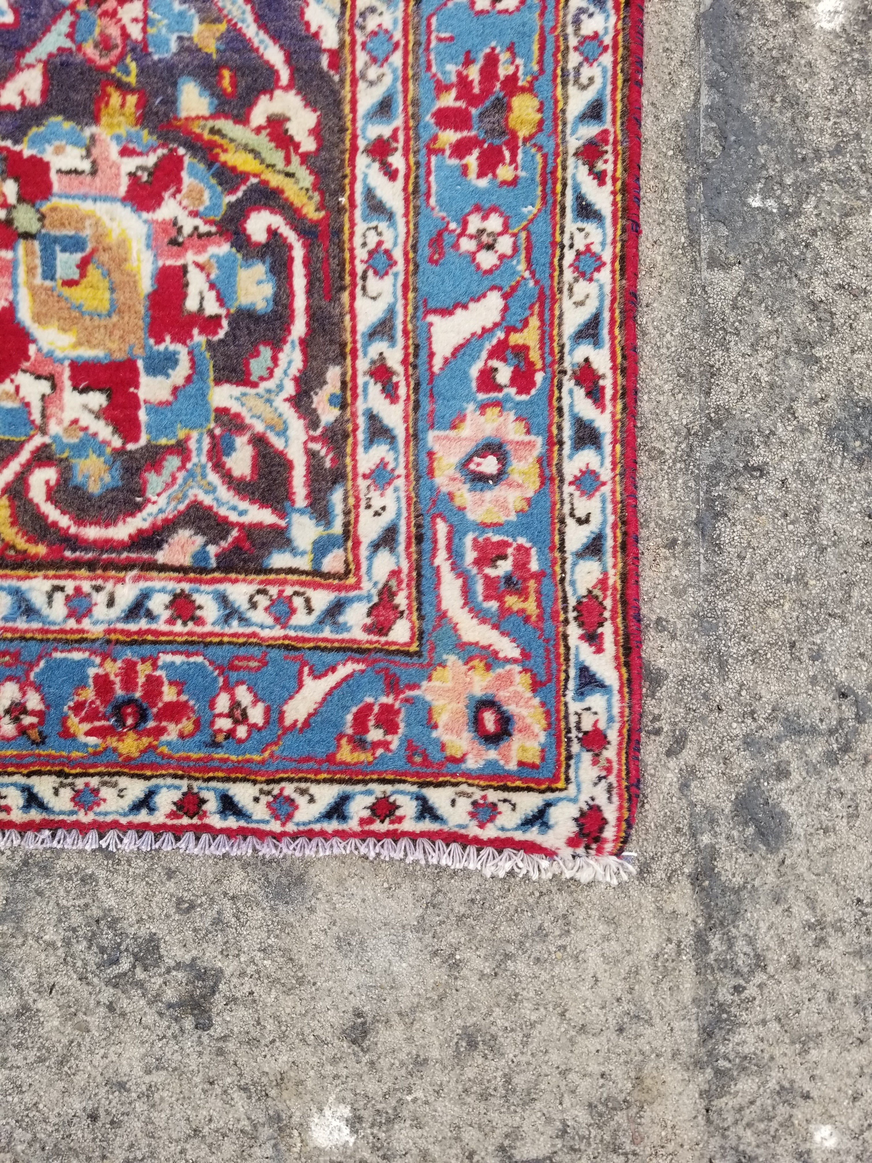 Vintage Traditional Handmade Oriental Wool Multicolor Rug 224x117cm