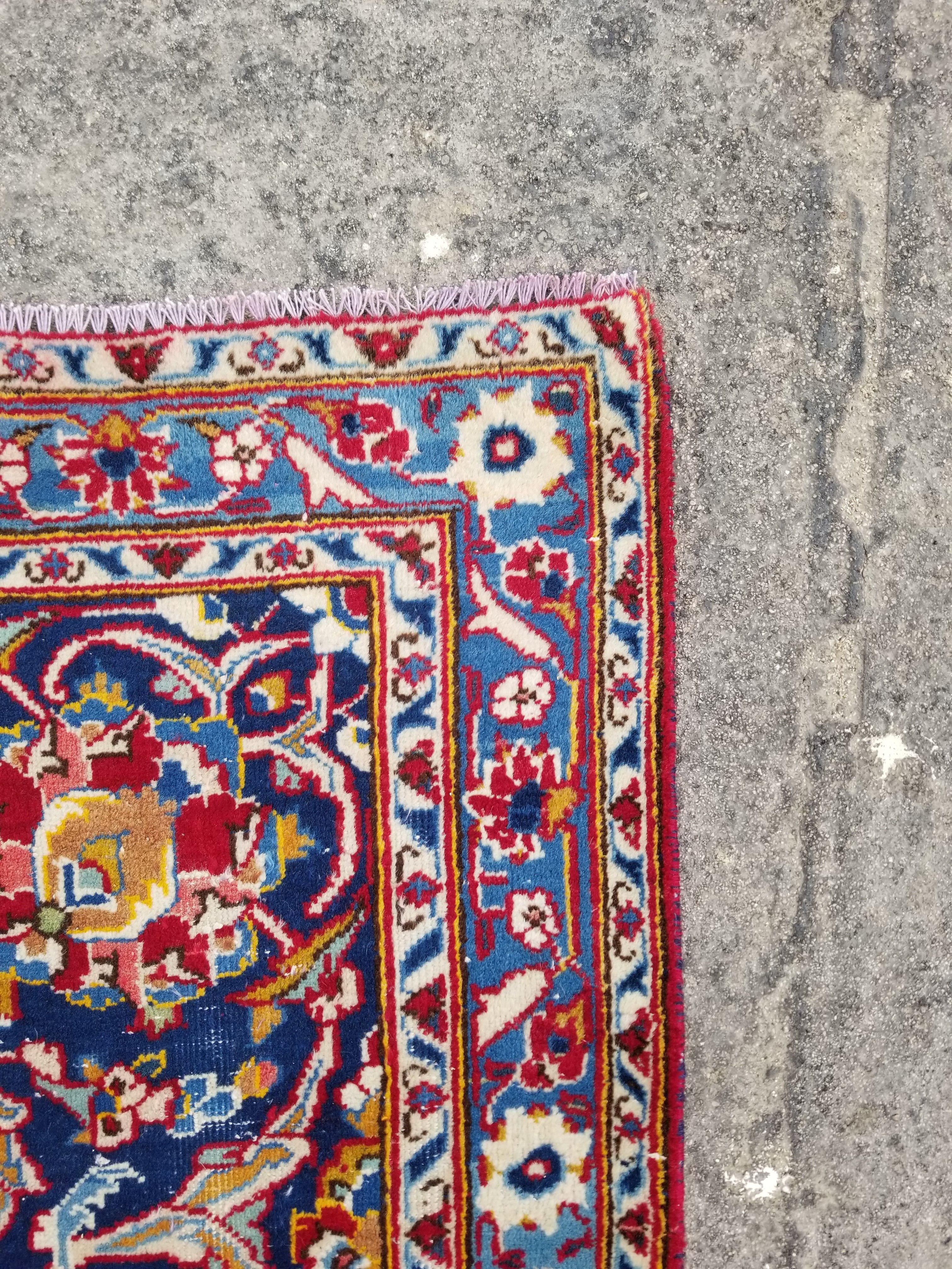 Vintage Traditional Handmade Oriental Wool Multicolor Rug 224x117cm
