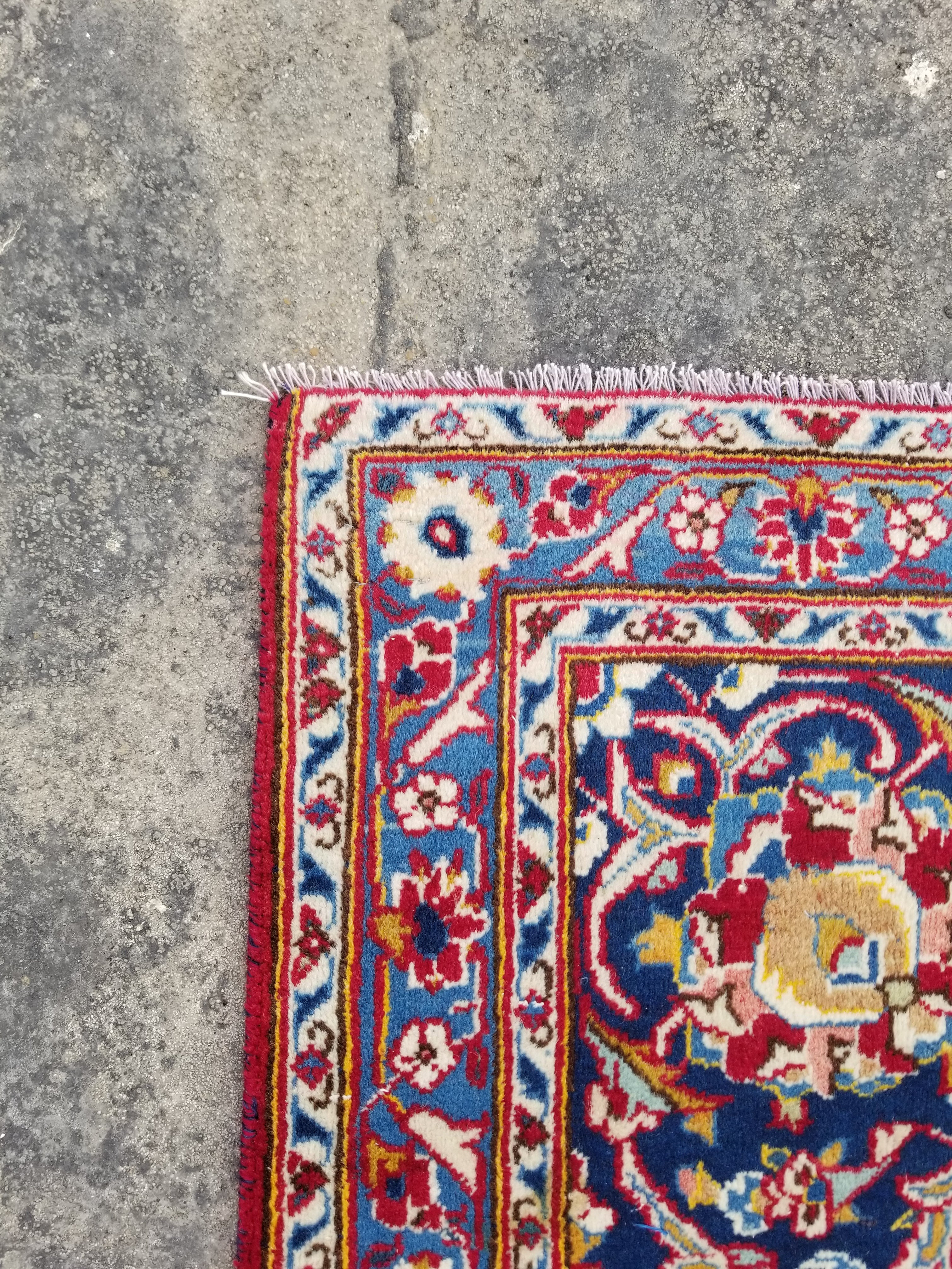 Vintage Traditional Handmade Oriental Wool Multicolor Rug 224x117cm