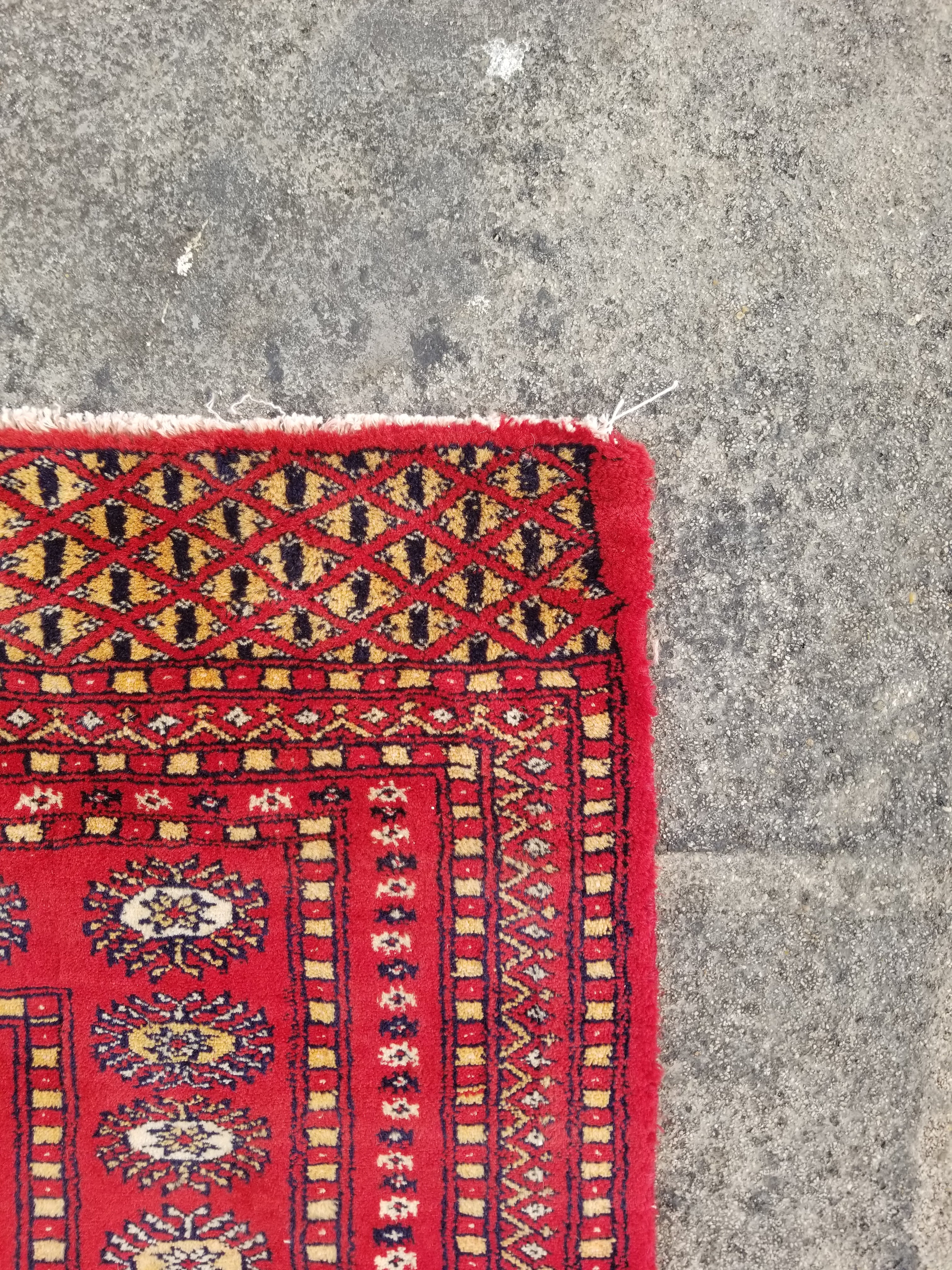 Vintage Traditional Handmade Pakistani Bokhara Wool Multicolor Rug 267x183cm