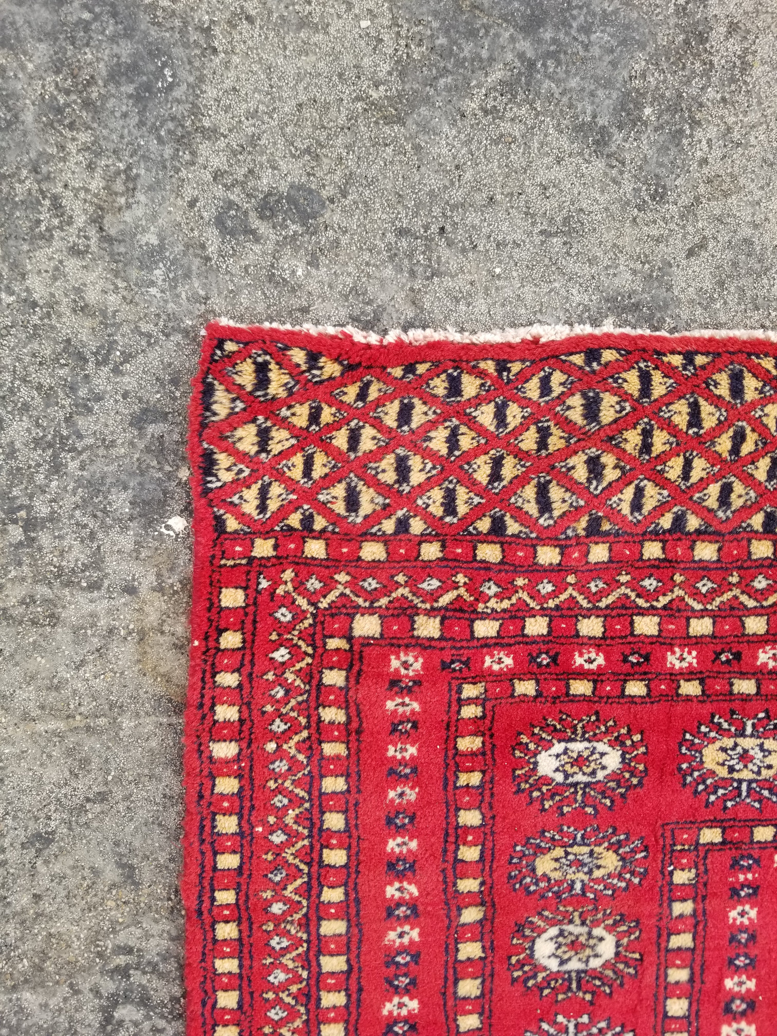Vintage Traditional Handmade Pakistani Bokhara Wool Multicolor Rug 267x183cm