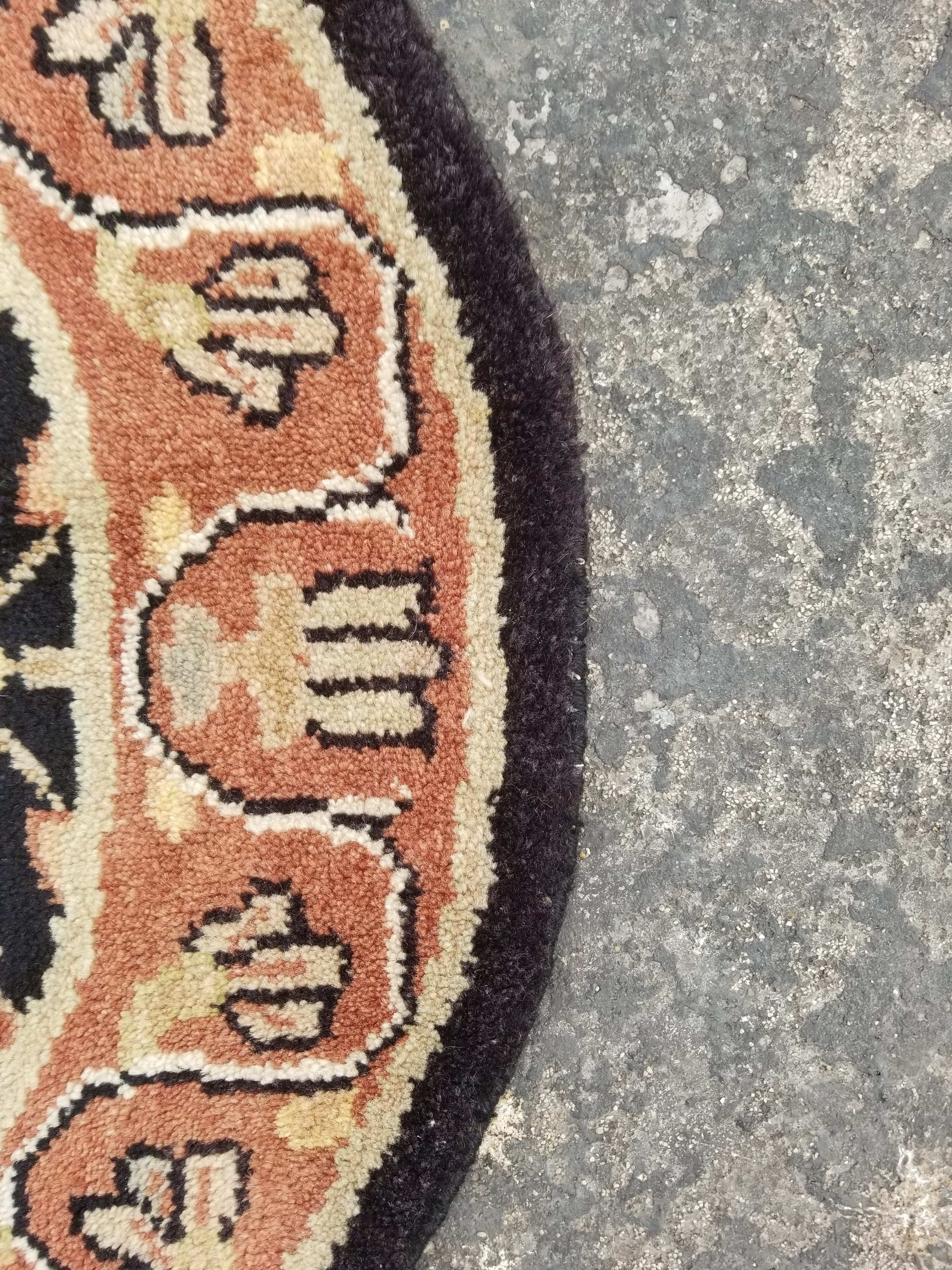 Vintage Traditional Handmade Oriental Wool Multicolor Rug 97x97cm