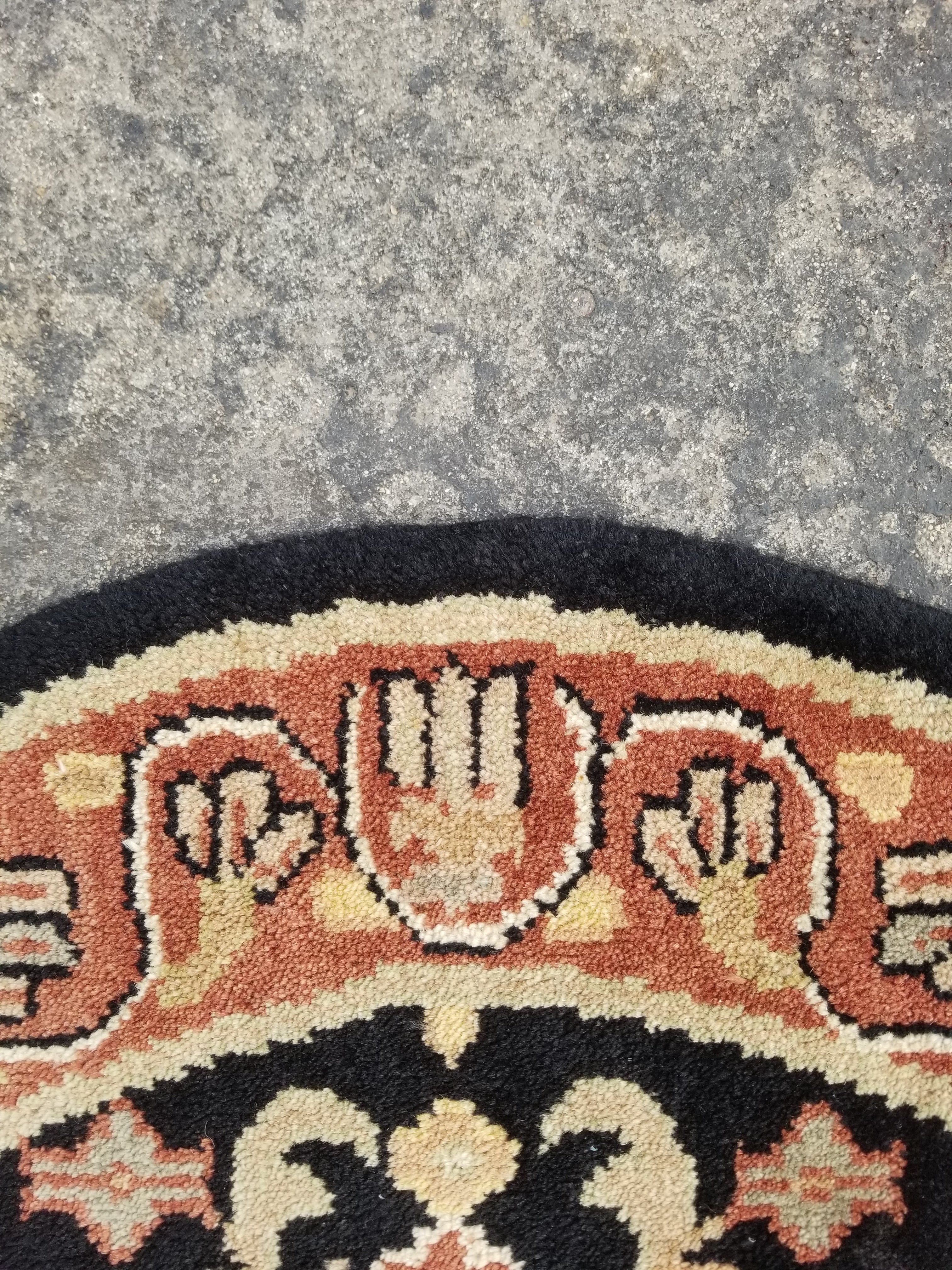 Vintage Traditional Handmade Oriental Wool Multicolor Rug 97x97cm