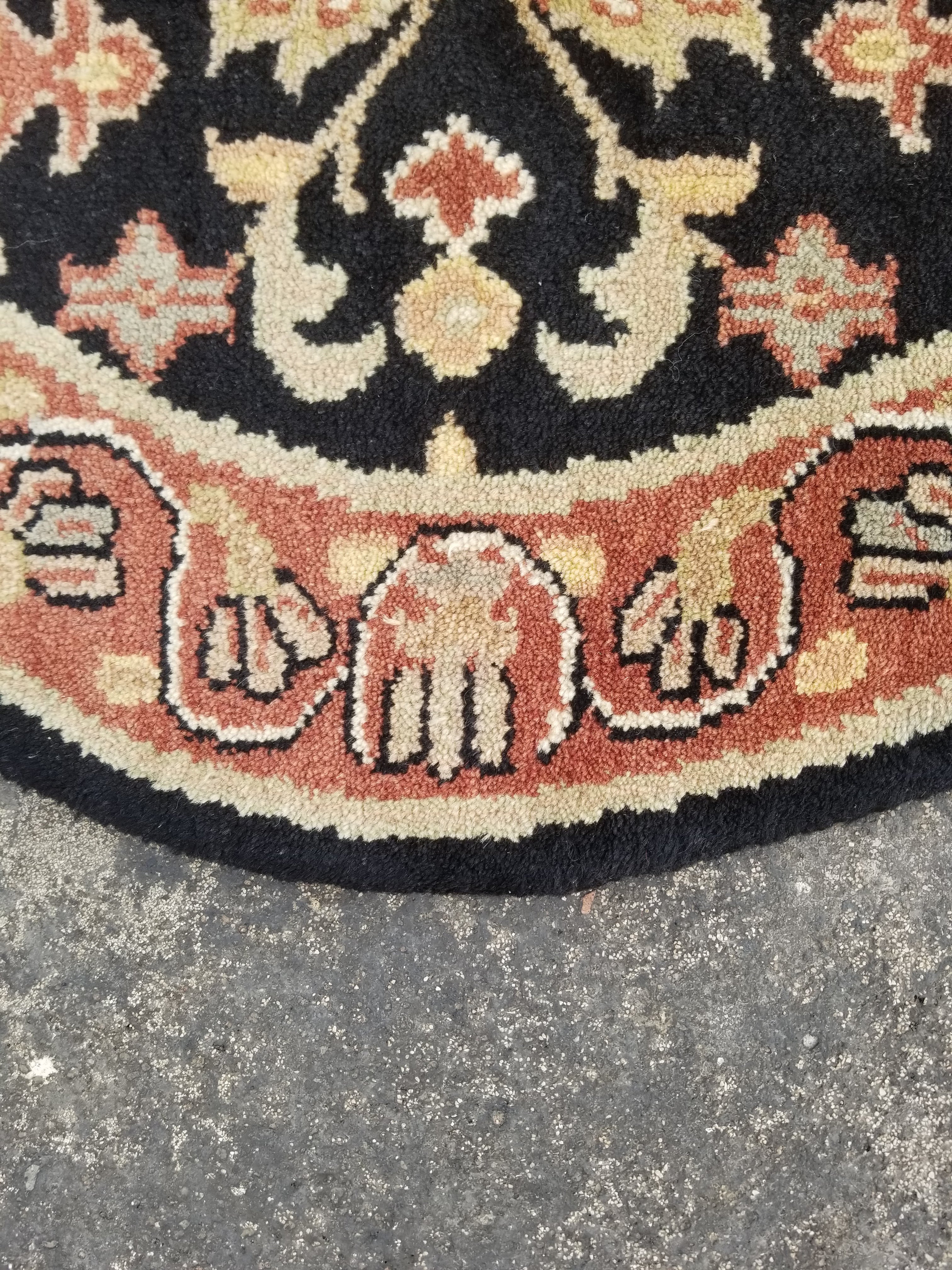 Vintage Traditional Handmade Oriental Wool Multicolor Rug 97x97cm
