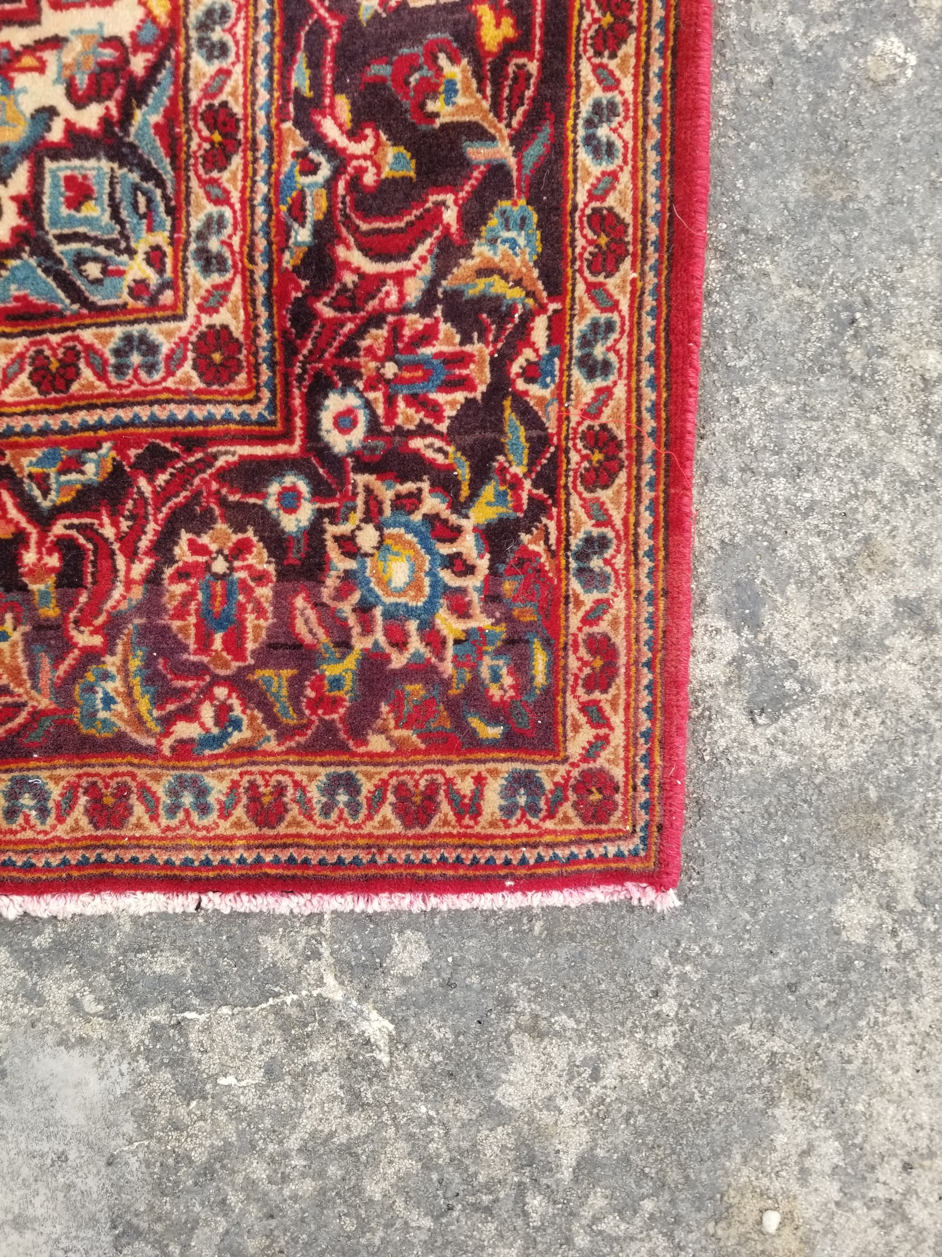 Vintage Traditional Handmade Oriental Wool Multicolor Rug 224x117cm