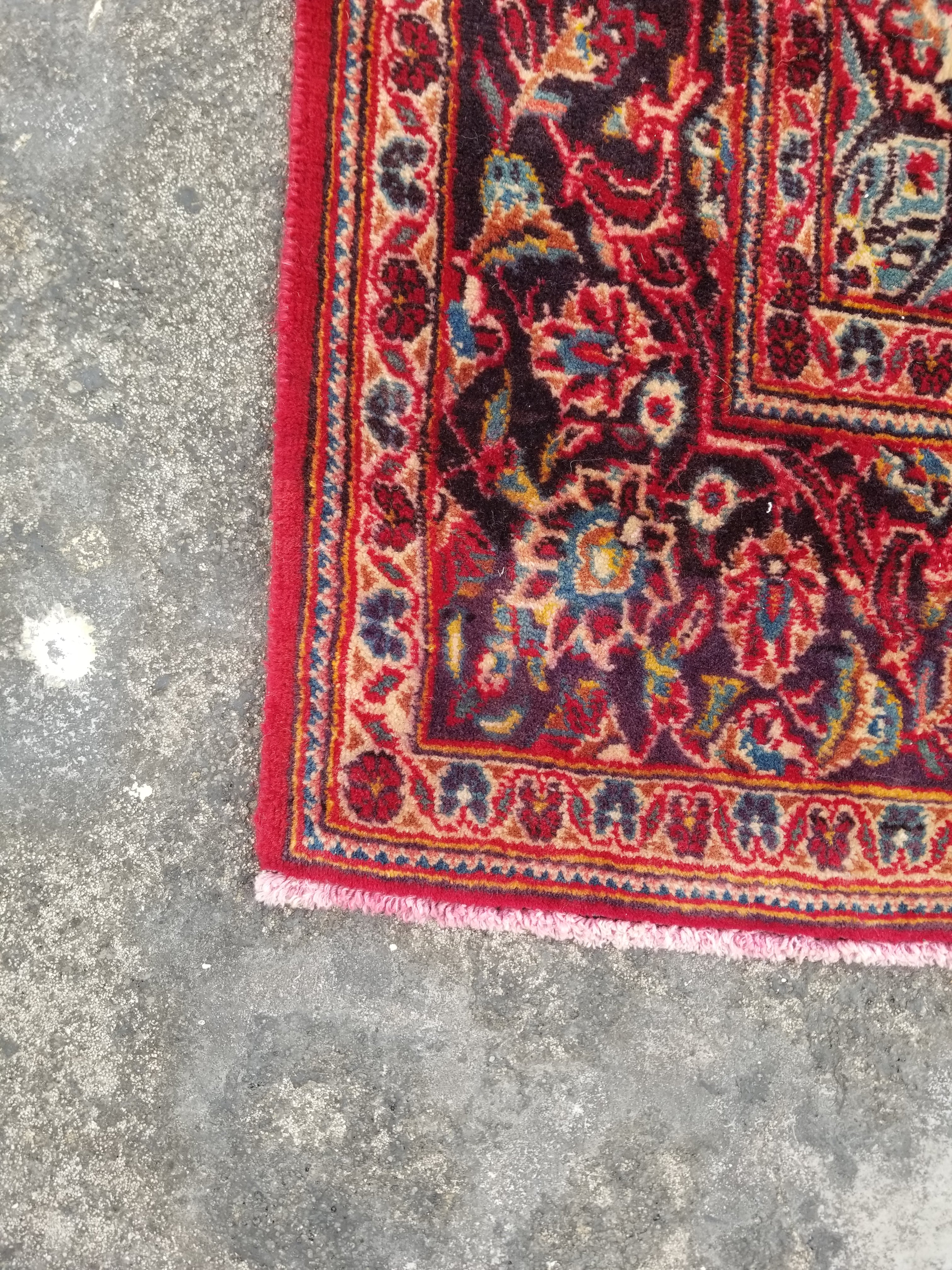 Vintage Traditional Handmade Oriental Wool Multicolor Rug 224x117cm
