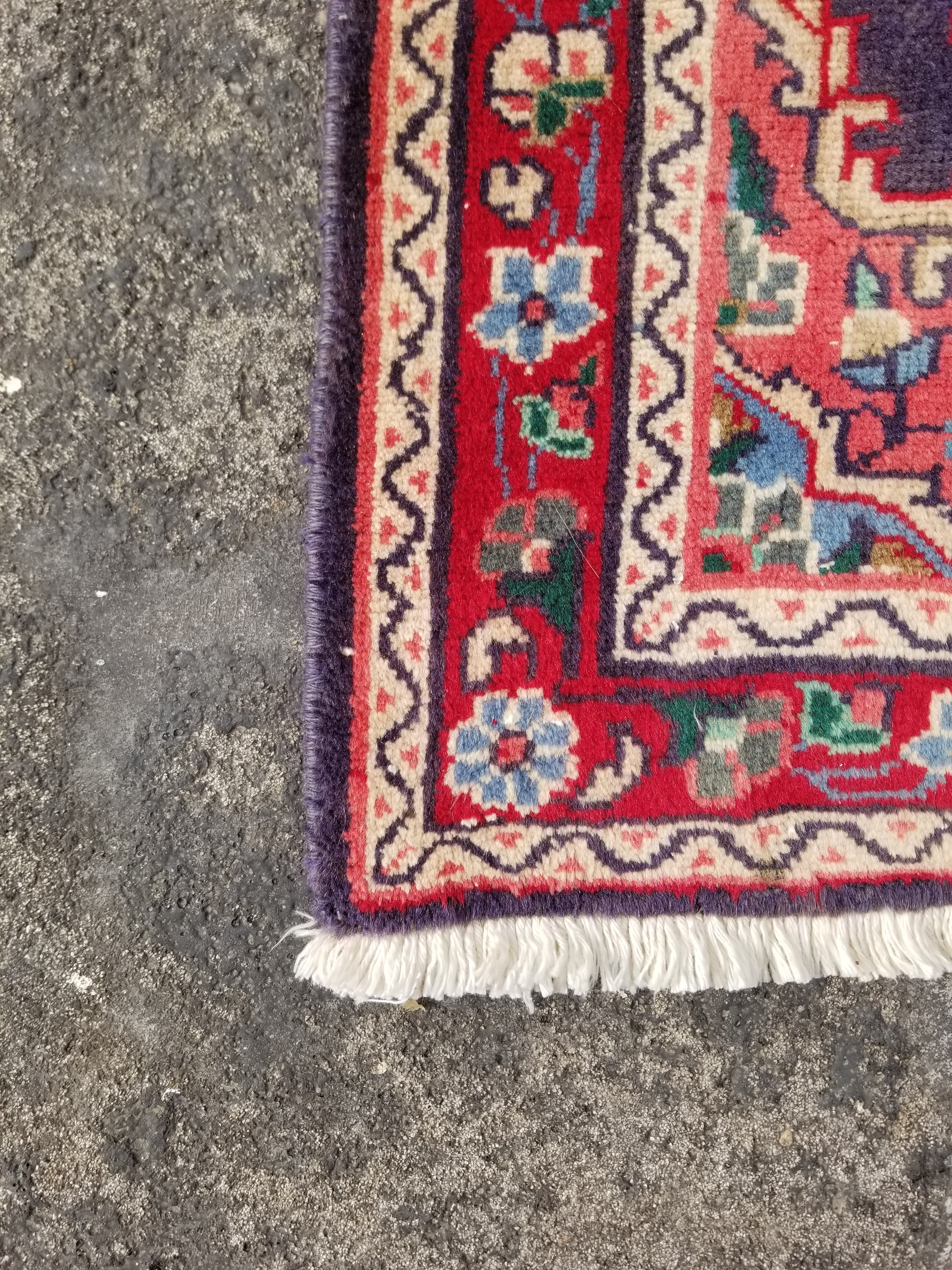 Vintage Traditional Handmade Oriental Wool Multicolor Rug 130x84cm