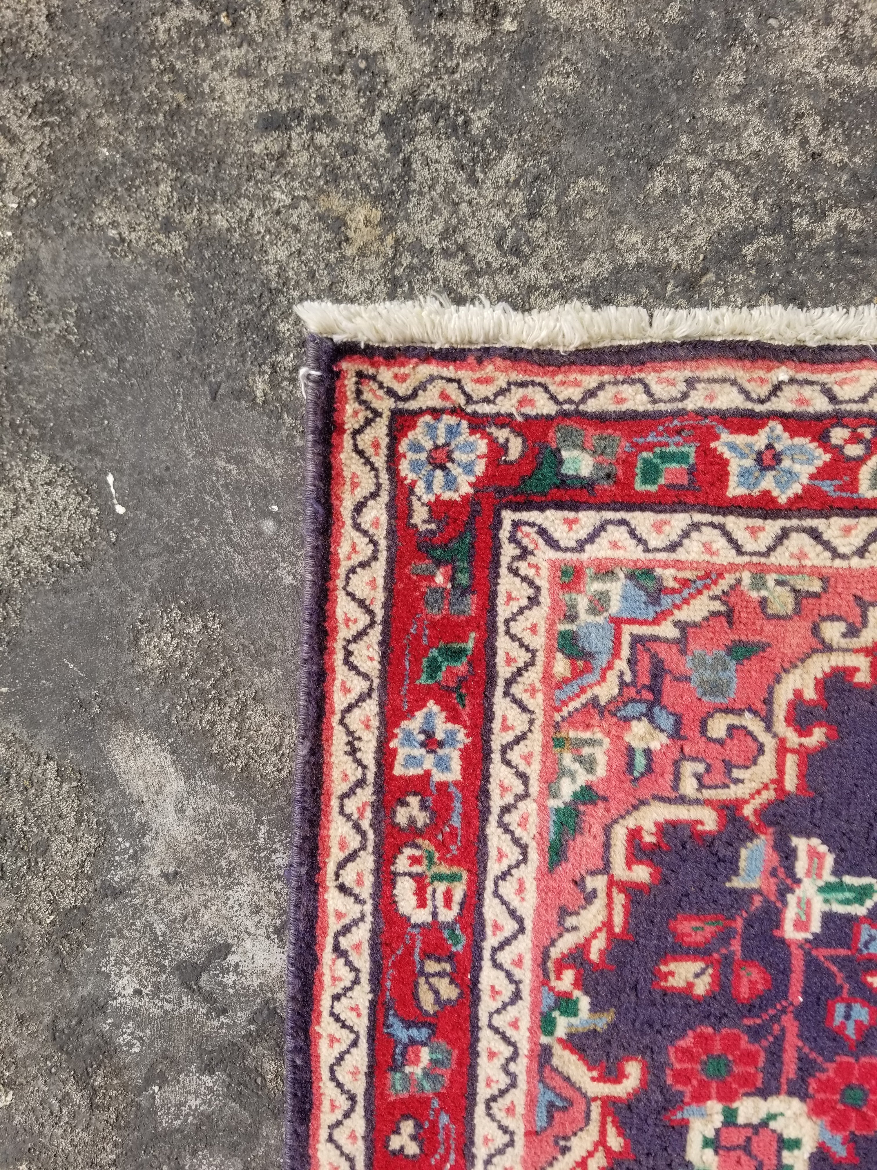 Vintage Traditional Handmade Oriental Wool Multicolor Rug 130x84cm