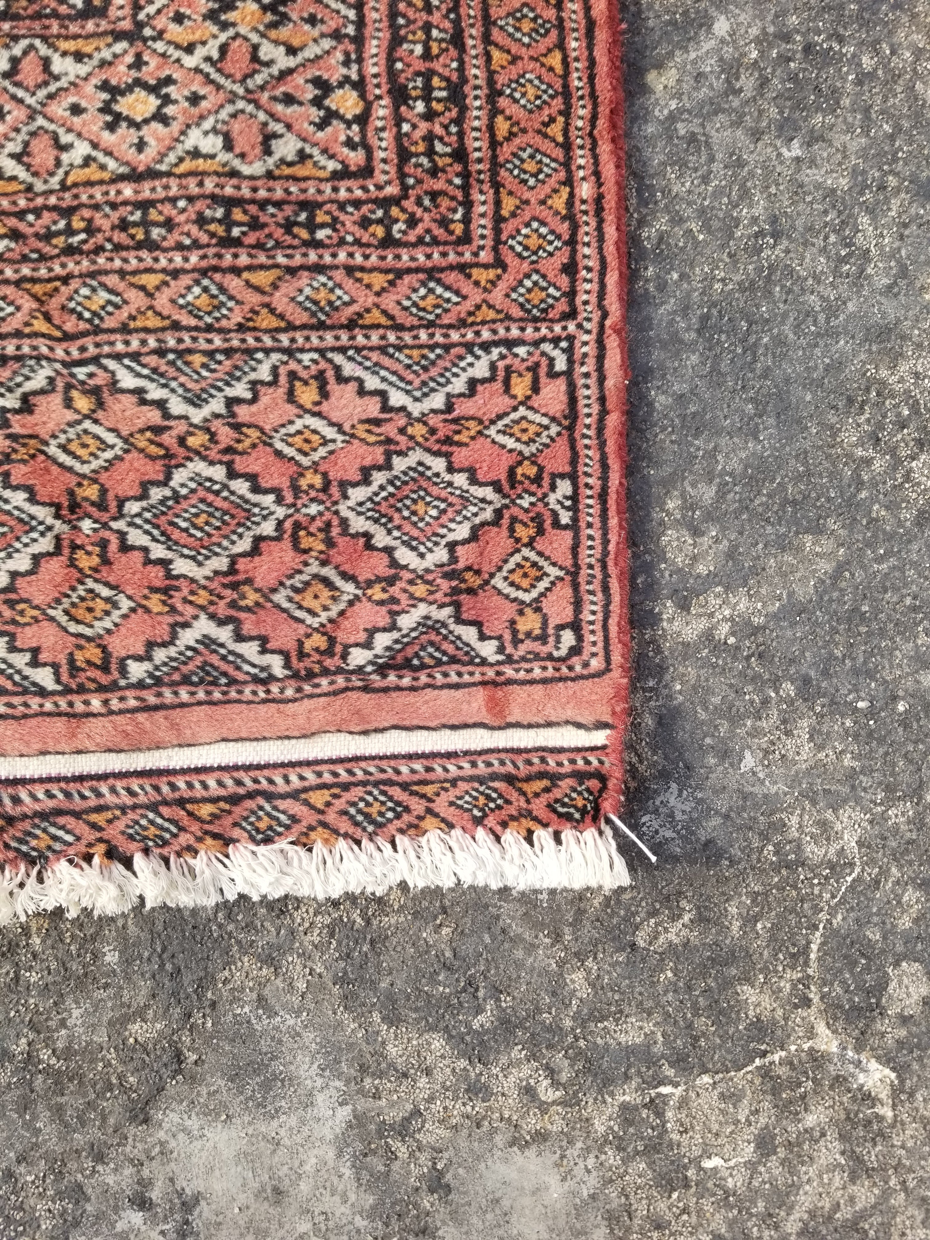 Vintage Traditional Handmade Turkoman Wool Multicolor Rug 152x91cm