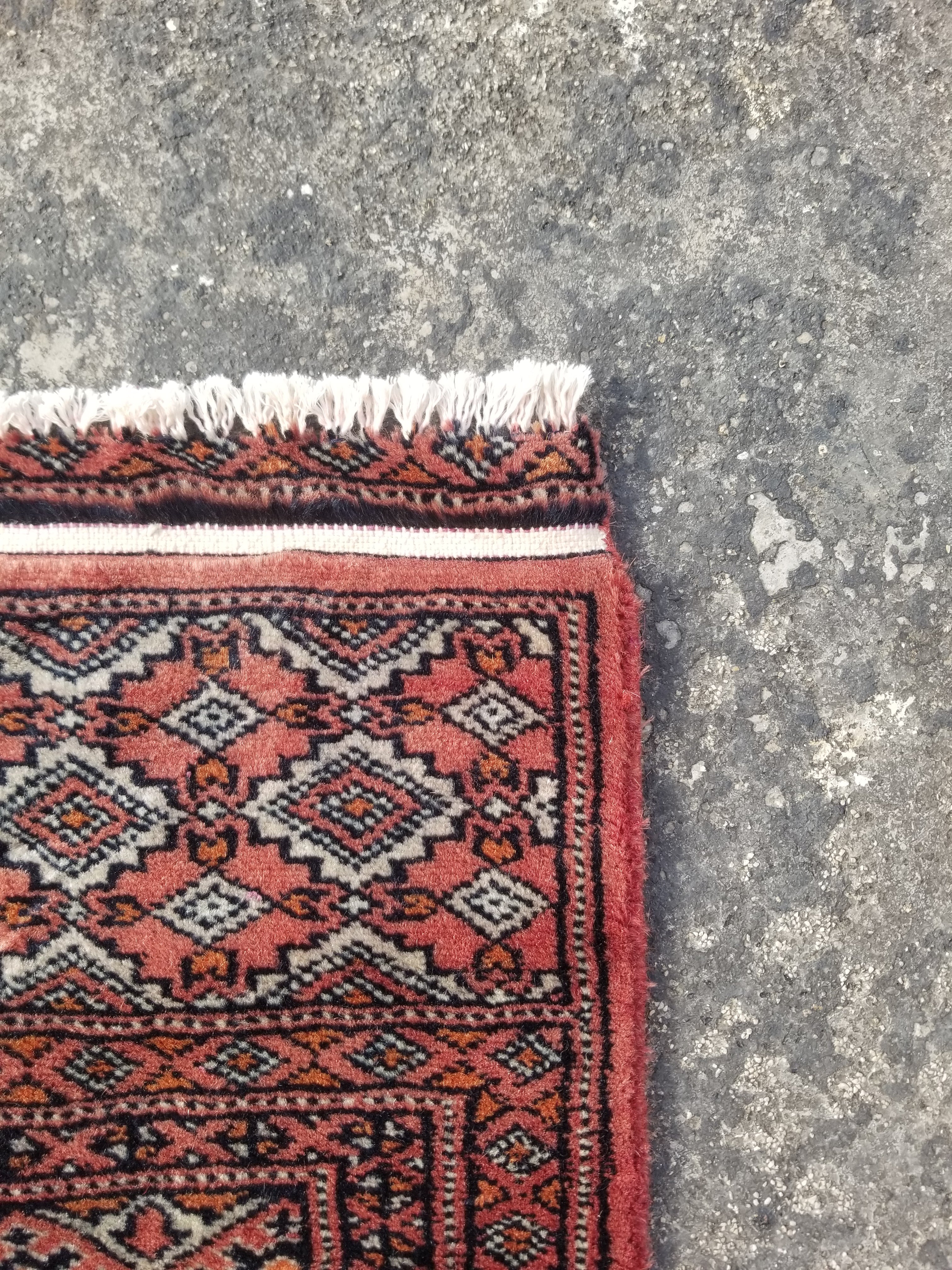 Vintage Traditional Handmade Turkoman Wool Multicolor Rug 152x91cm