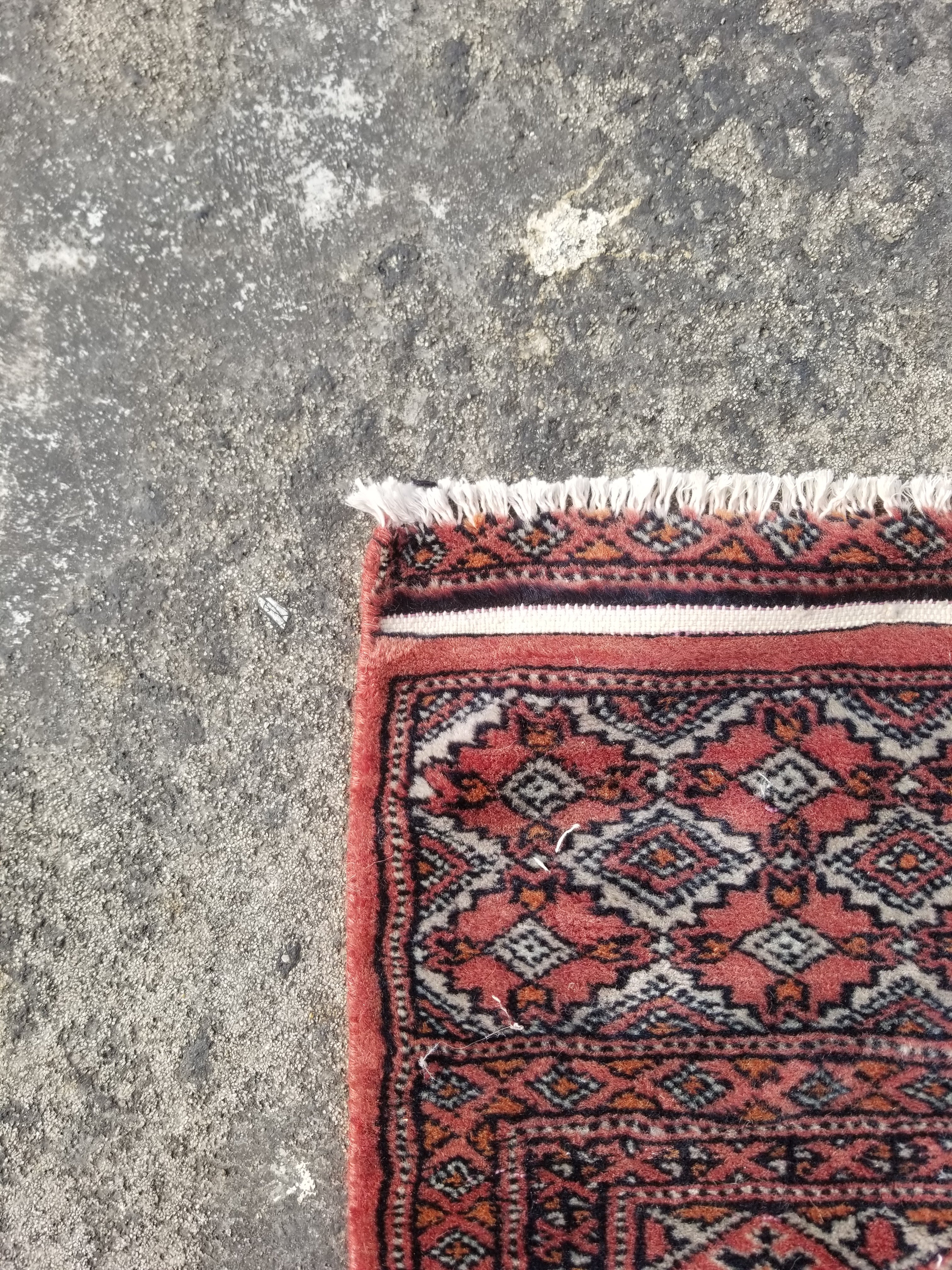 Vintage Traditional Handmade Turkoman Wool Multicolor Rug 152x91cm