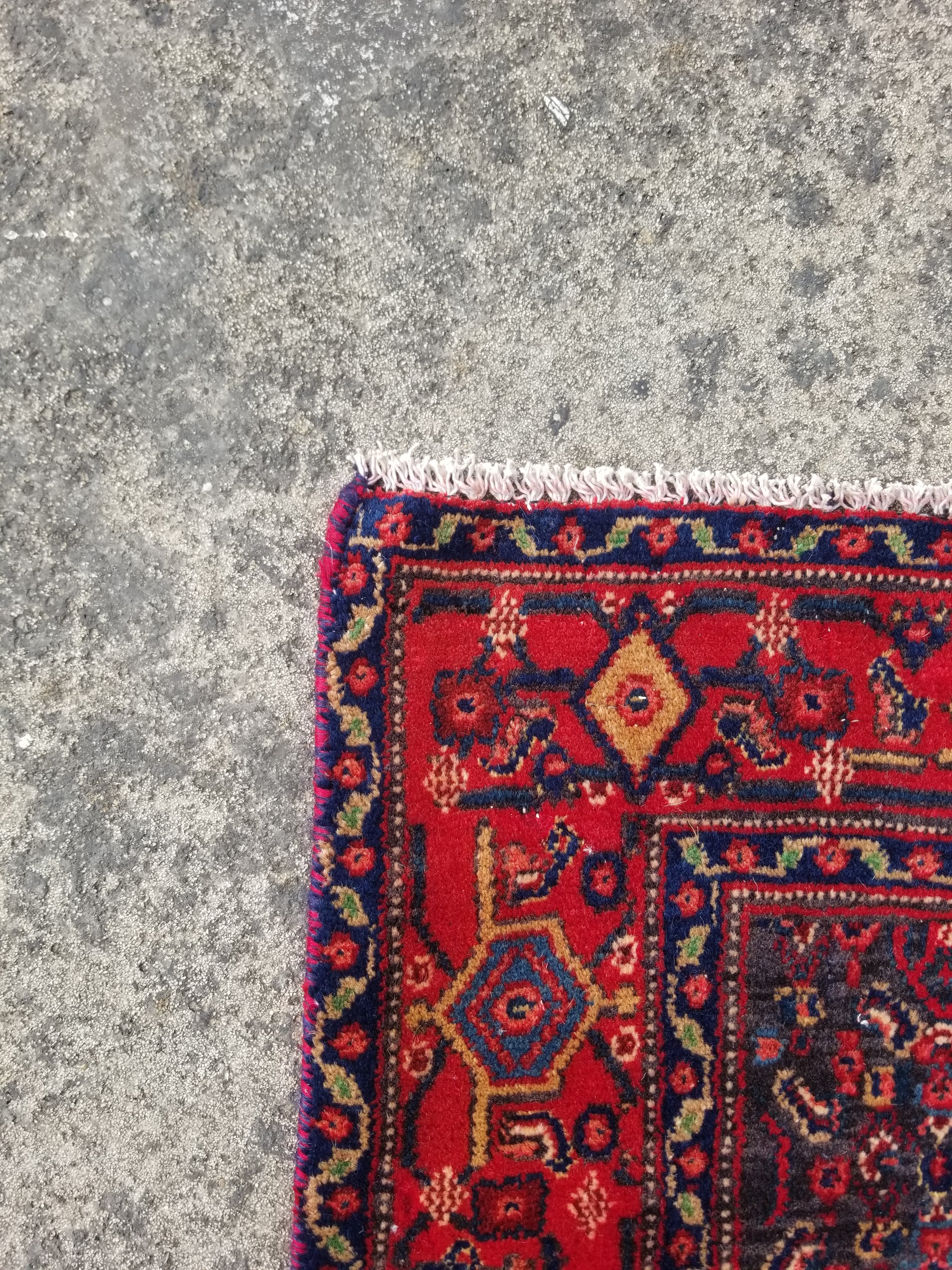 Vintage Traditional Handmade Bidjar Wool Multicolor Rug 163x114cm