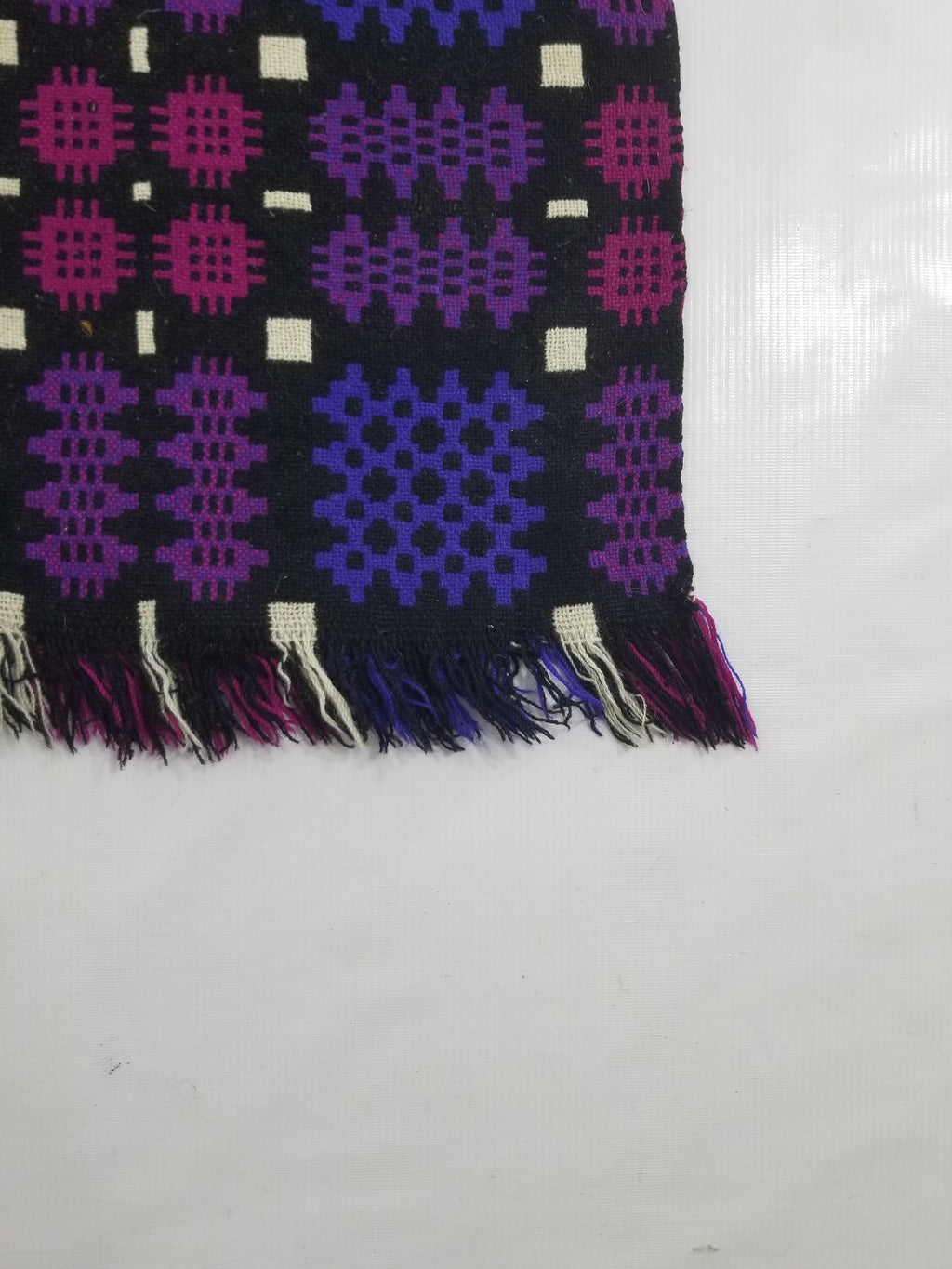 Vintage Welsh Wool Tapestry Blanket Reversible 240x160cm