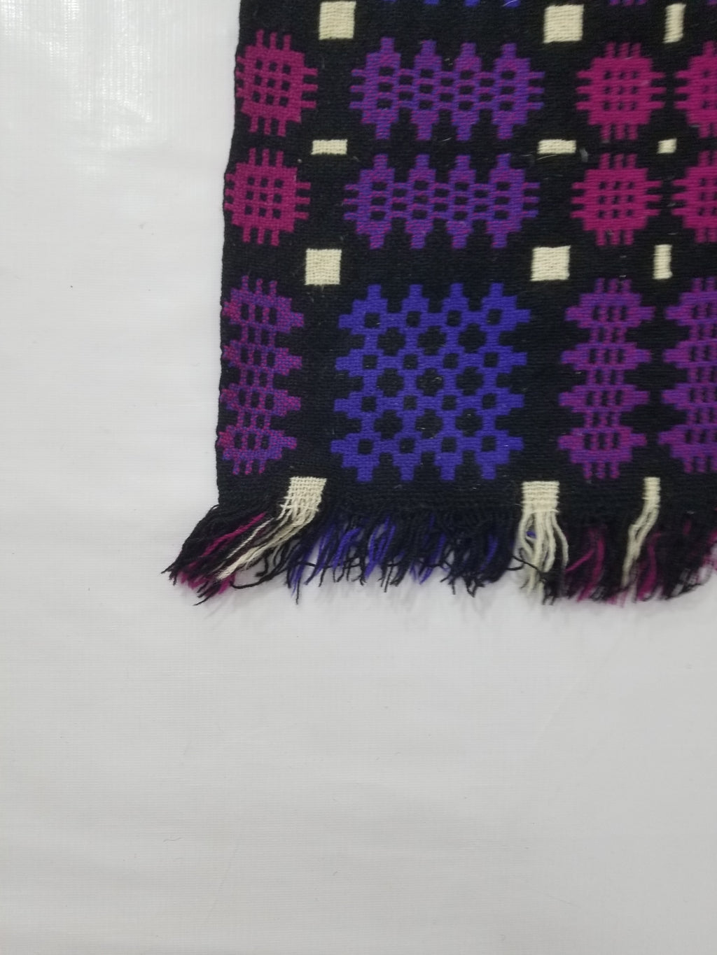 Vintage Welsh Wool Tapestry Blanket Reversible 240x160cm