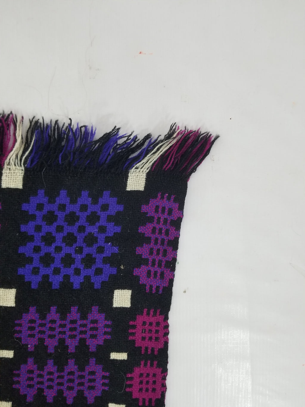 Vintage Welsh Wool Tapestry Blanket Reversible 240x160cm