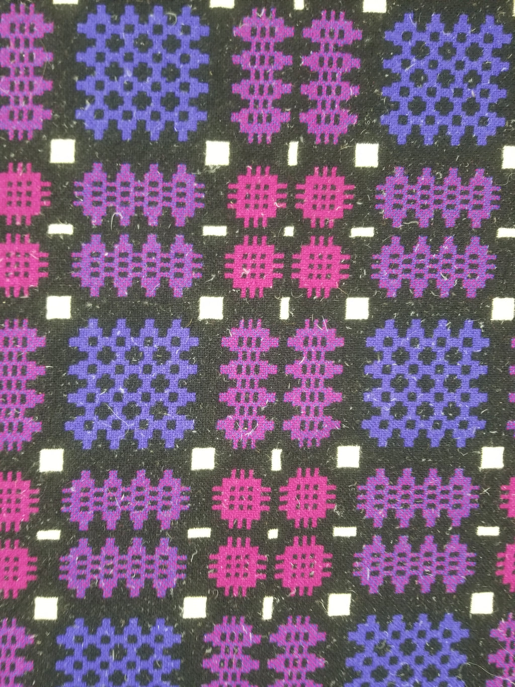Vintage Welsh Wool Tapestry Blanket Reversible 240x160cm