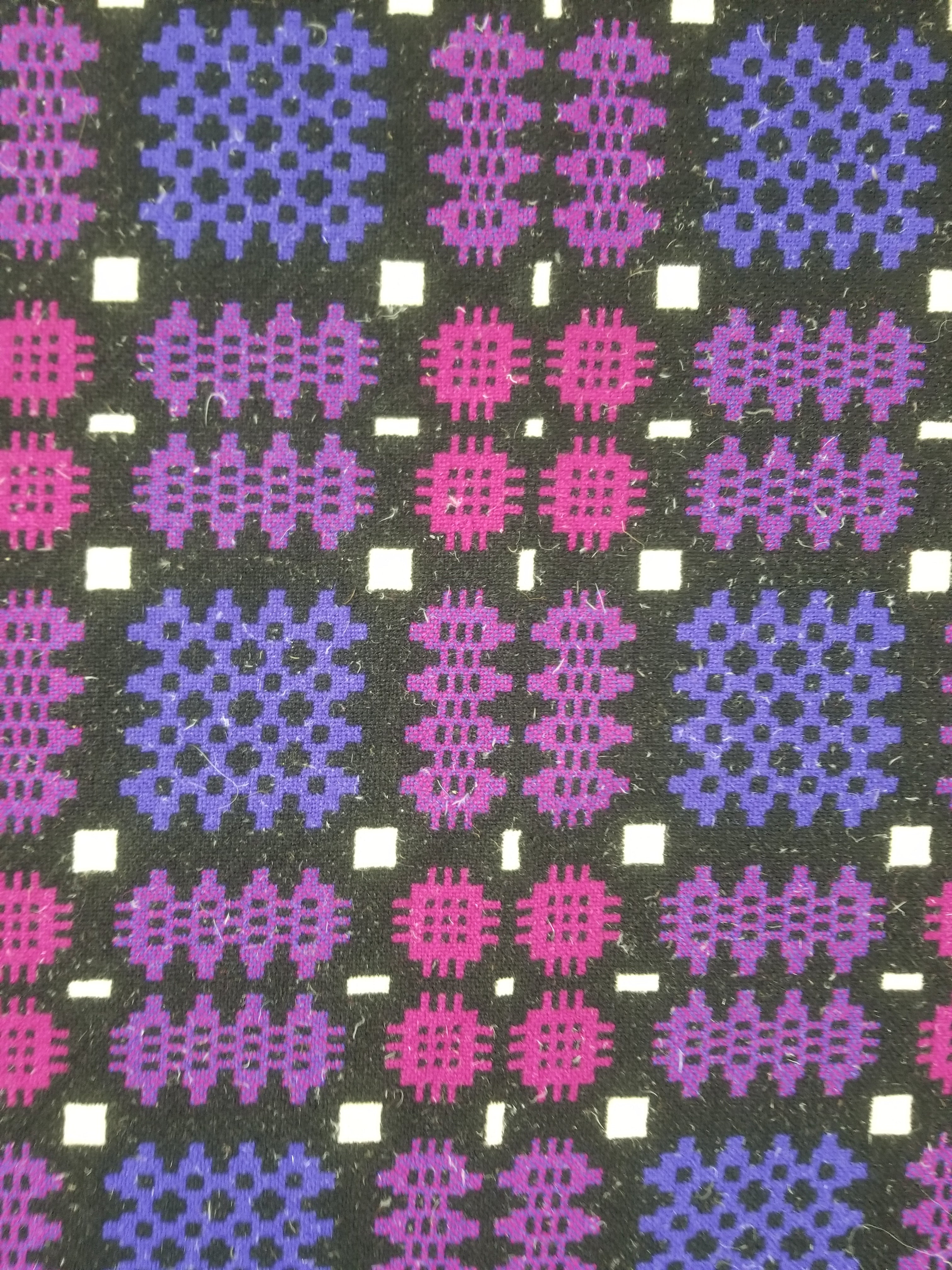 Vintage Welsh Wool Tapestry Blanket Reversible 240x160cm