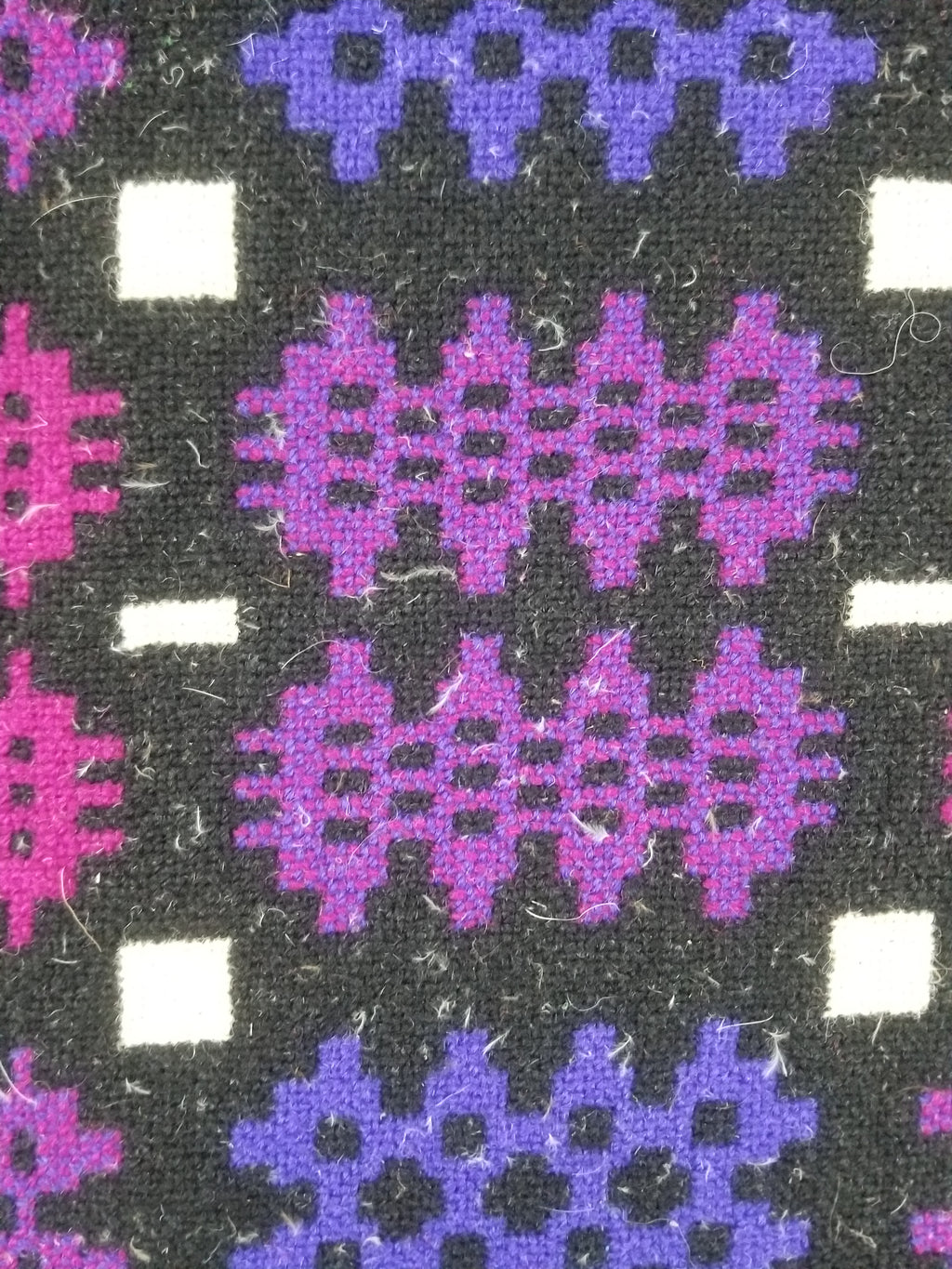 Vintage Welsh Wool Tapestry Blanket Reversible 240x160cm