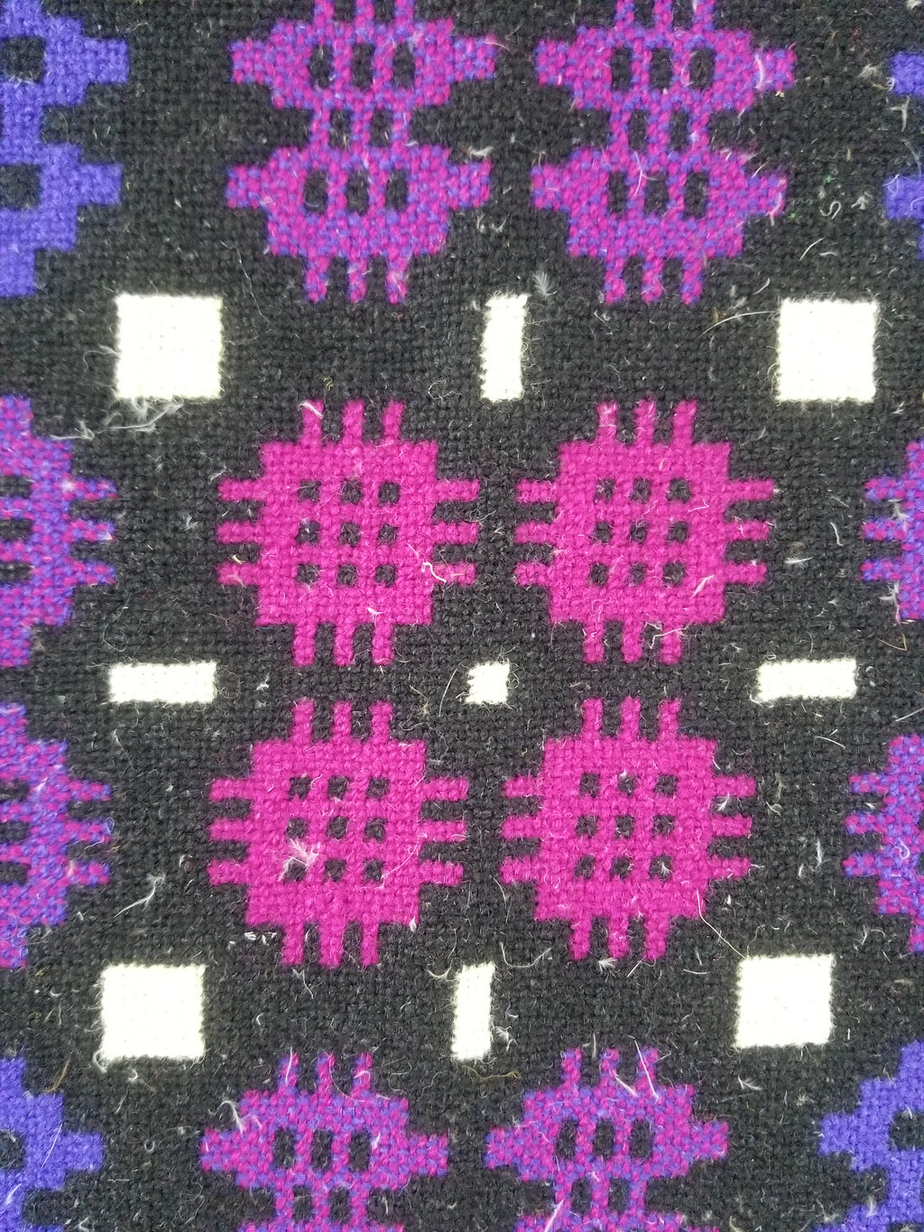 Vintage Welsh Wool Tapestry Blanket Reversible 240x160cm