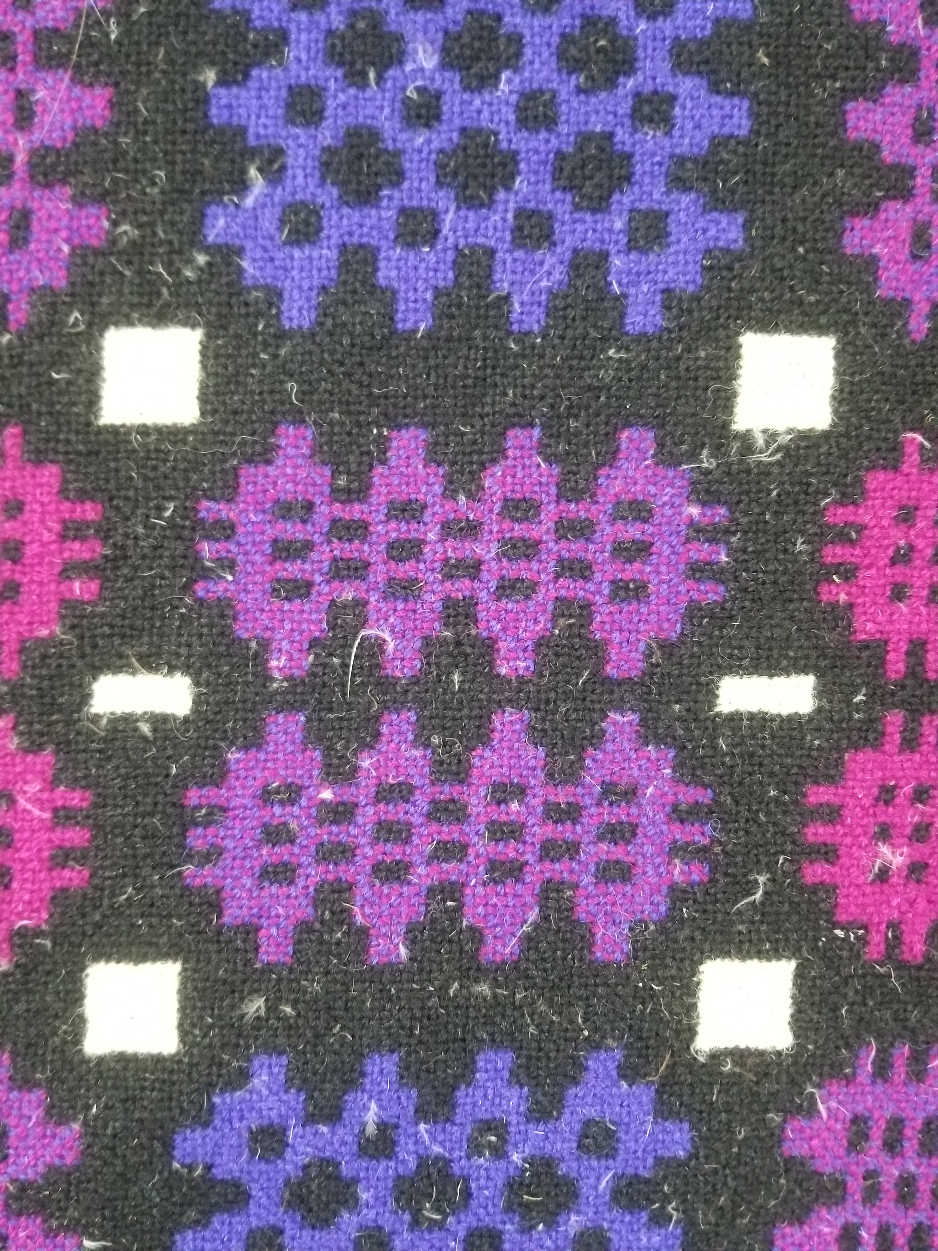 Vintage Welsh Wool Tapestry Blanket Reversible 240x160cm
