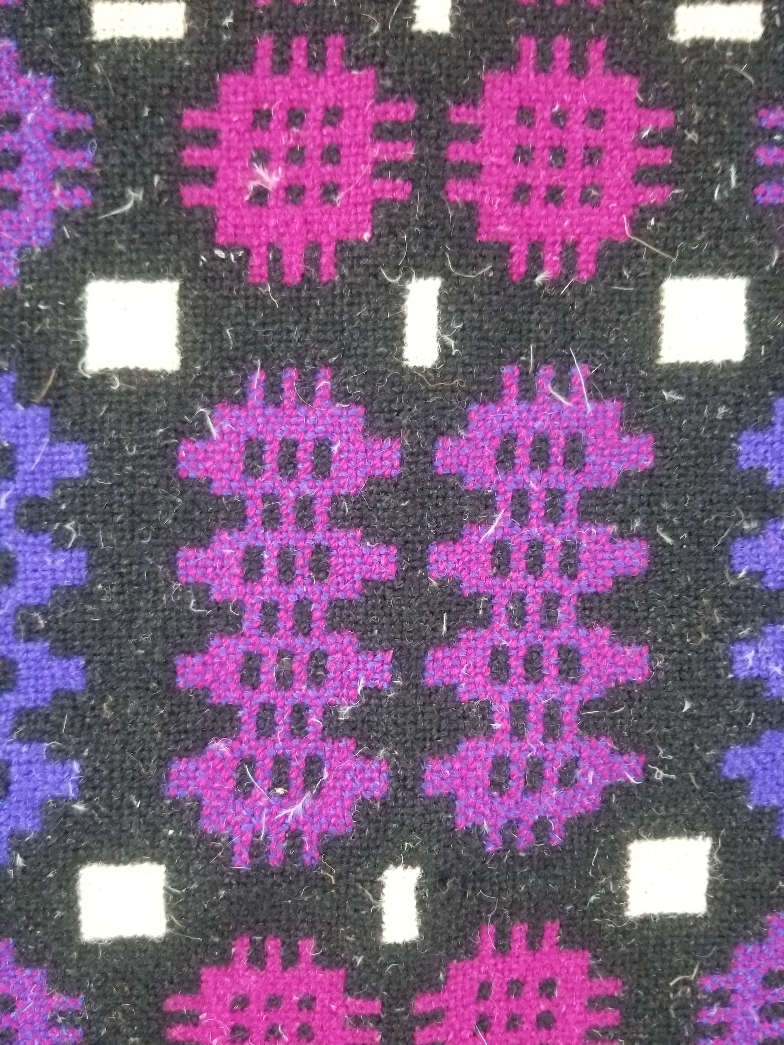 Vintage Welsh Wool Tapestry Blanket Reversible 240x160cm