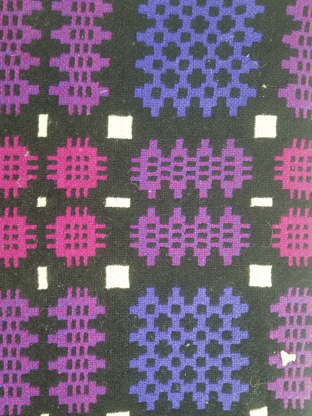 Vintage Welsh Wool Tapestry Blanket Reversible 240x160cm