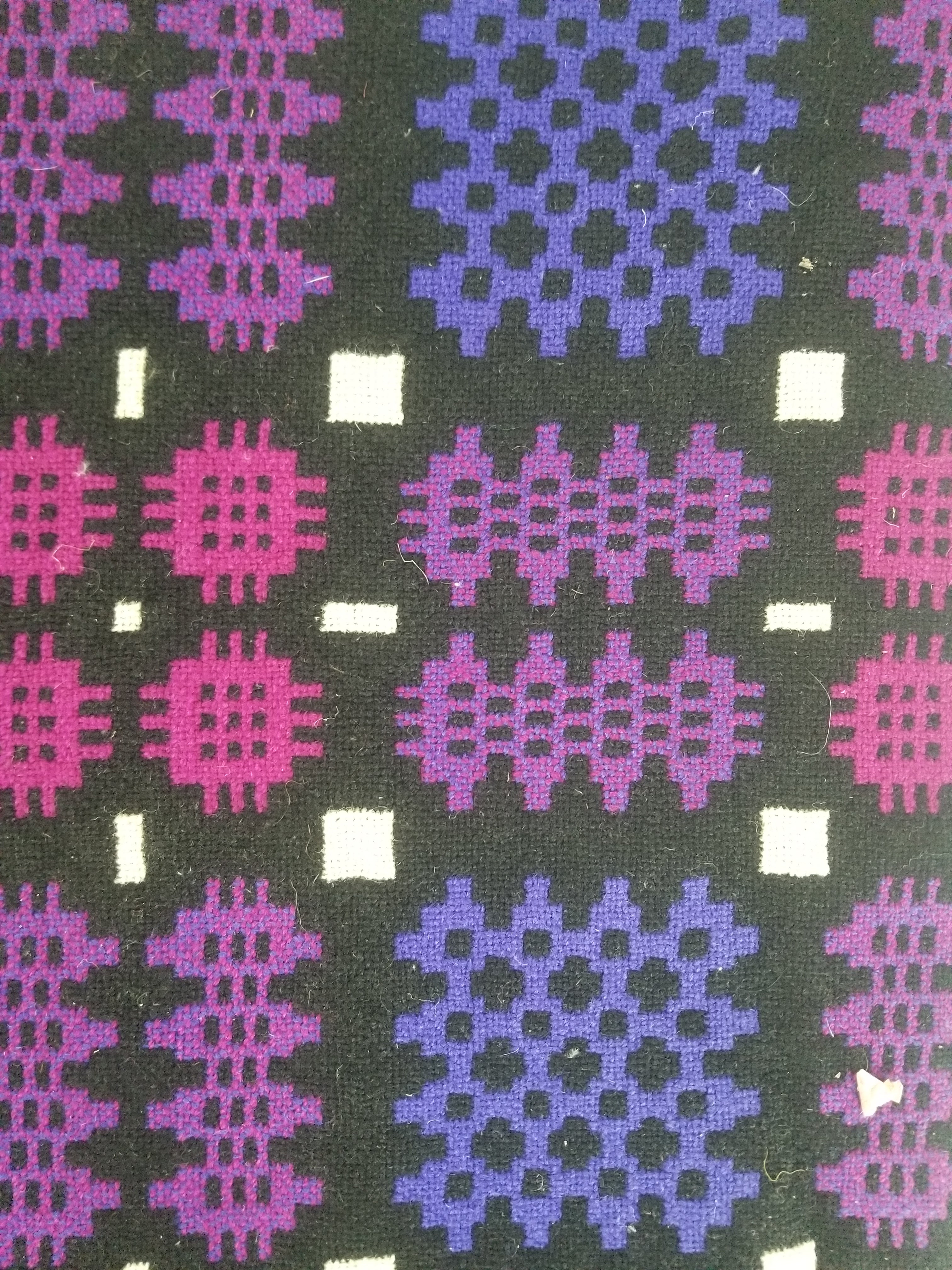 Vintage Welsh Wool Tapestry Blanket Reversible 240x160cm