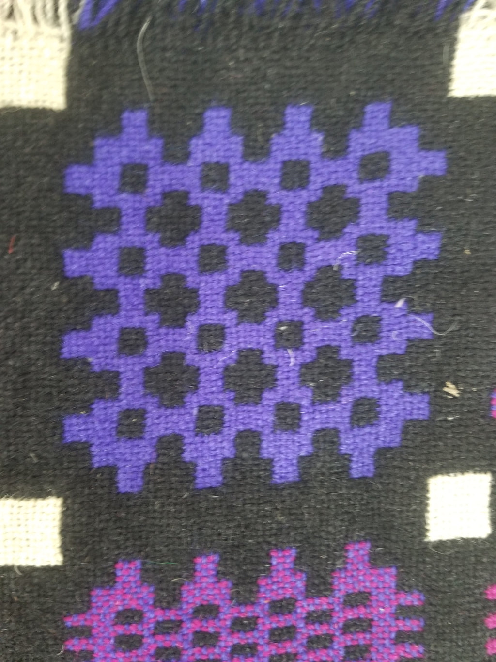 Vintage Welsh Wool Tapestry Blanket Reversible 240x160cm