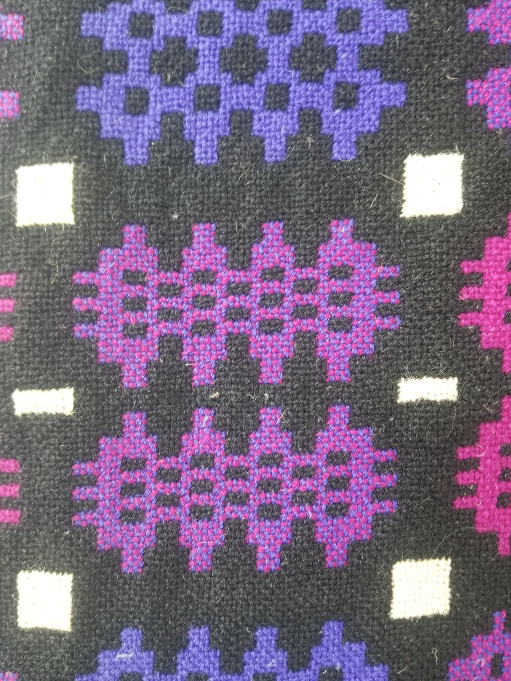 Vintage Welsh Wool Tapestry Blanket Reversible 240x160cm