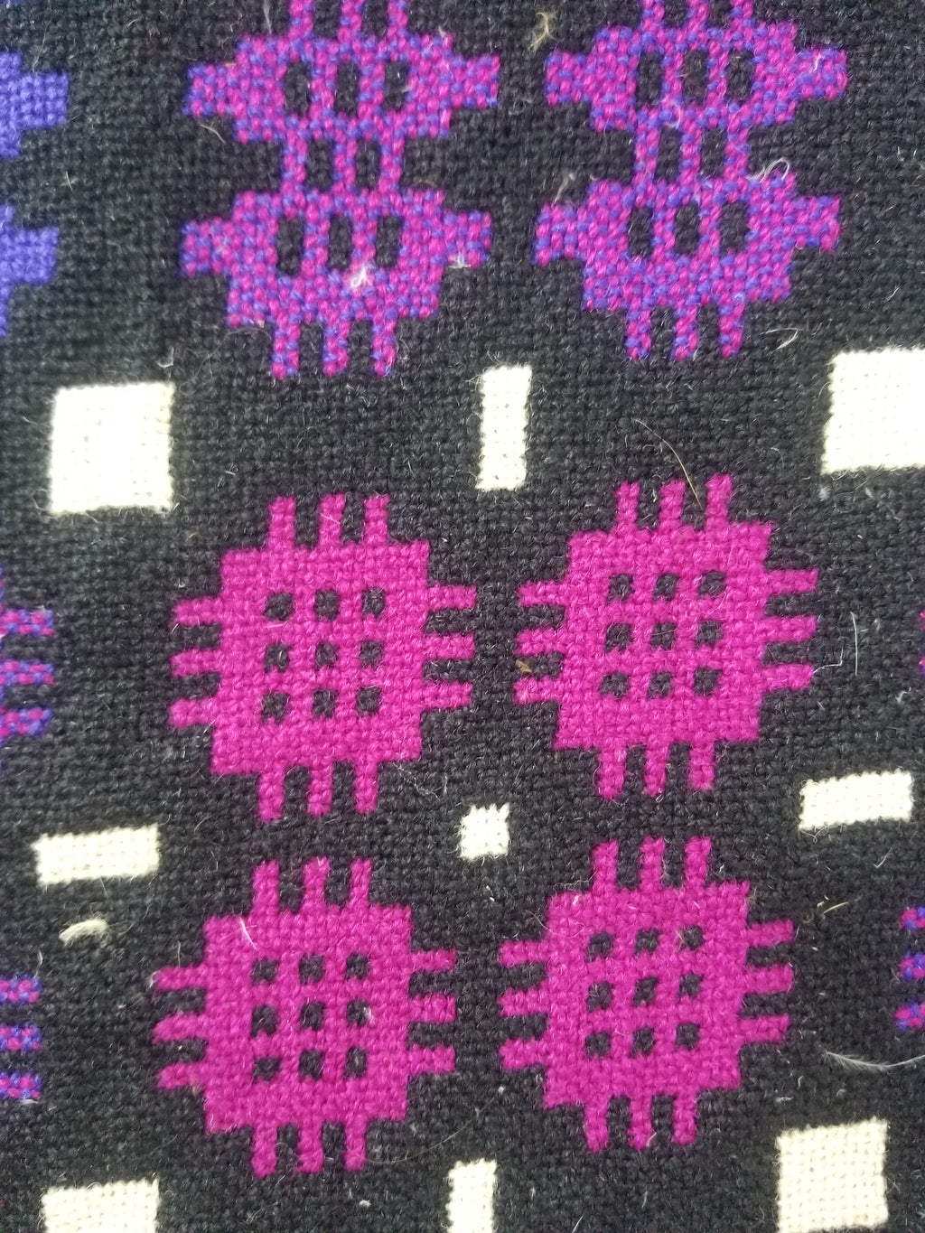 Vintage Welsh Wool Tapestry Blanket Reversible 240x160cm