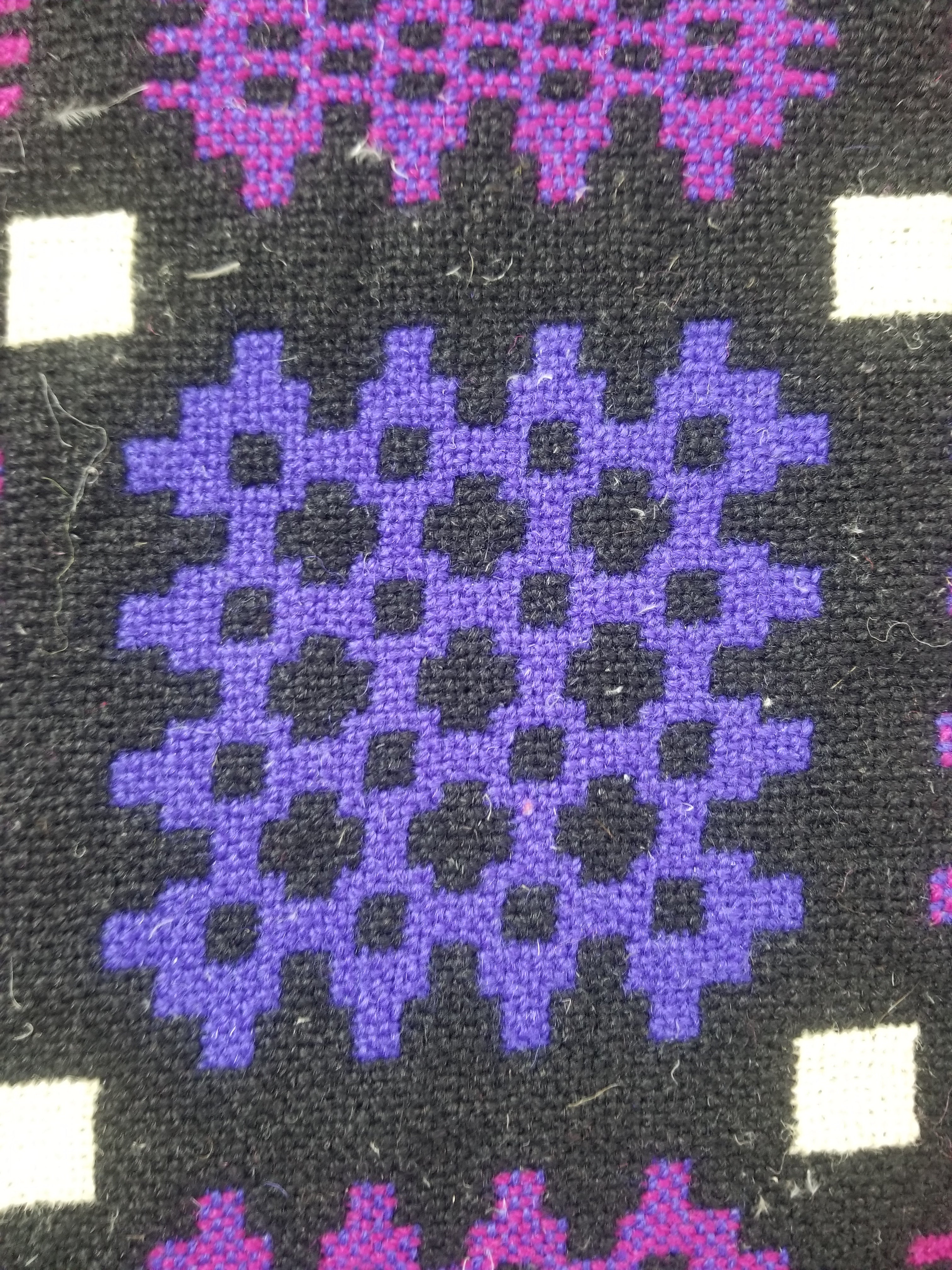 Vintage Welsh Wool Tapestry Blanket Reversible 240x160cm
