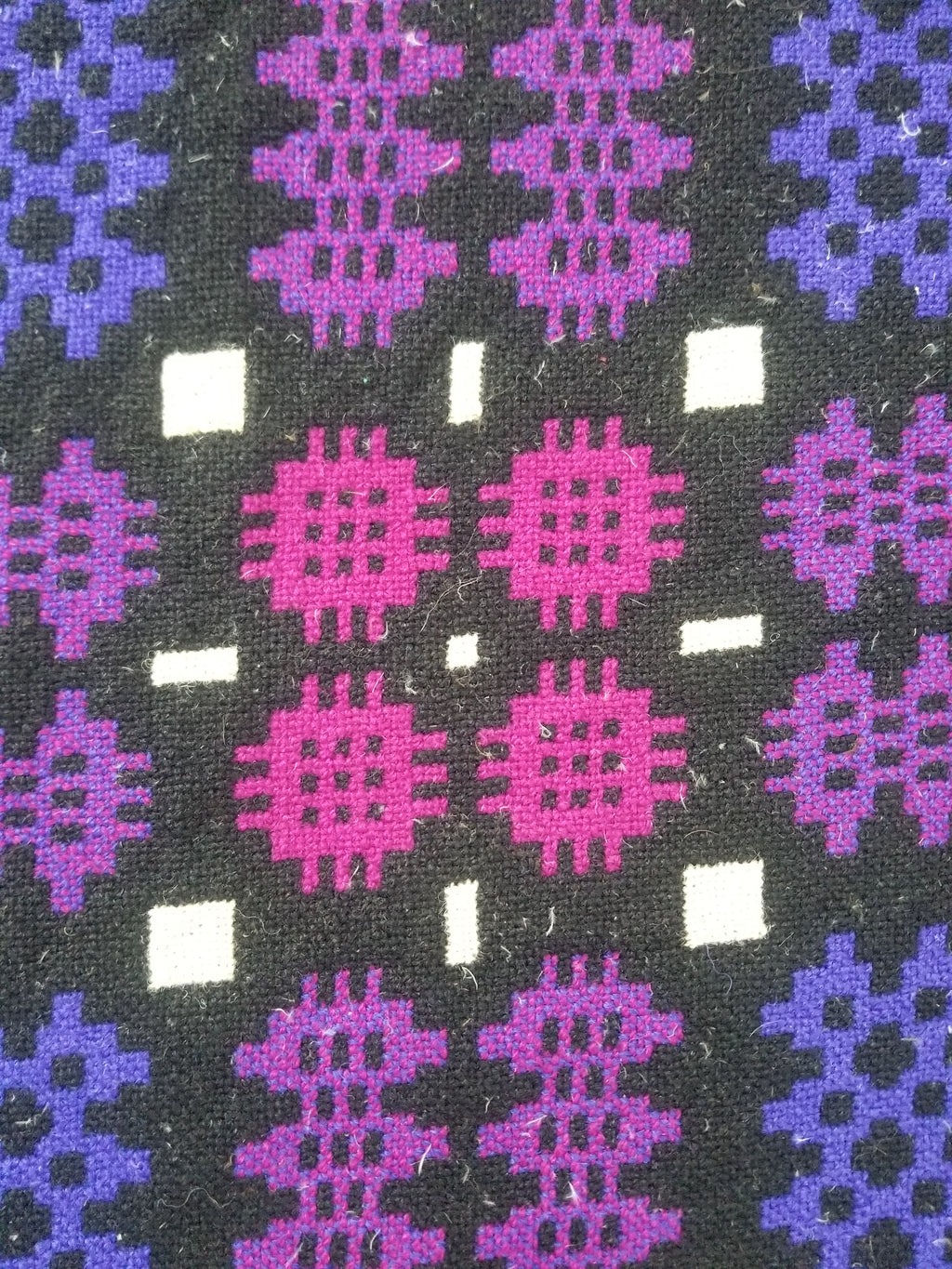 Vintage Welsh Wool Tapestry Blanket Reversible 240x160cm