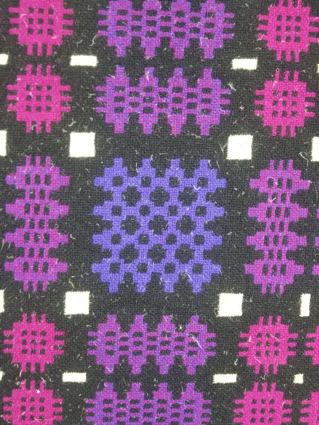 Vintage Welsh Wool Tapestry Blanket Reversible 240x160cm