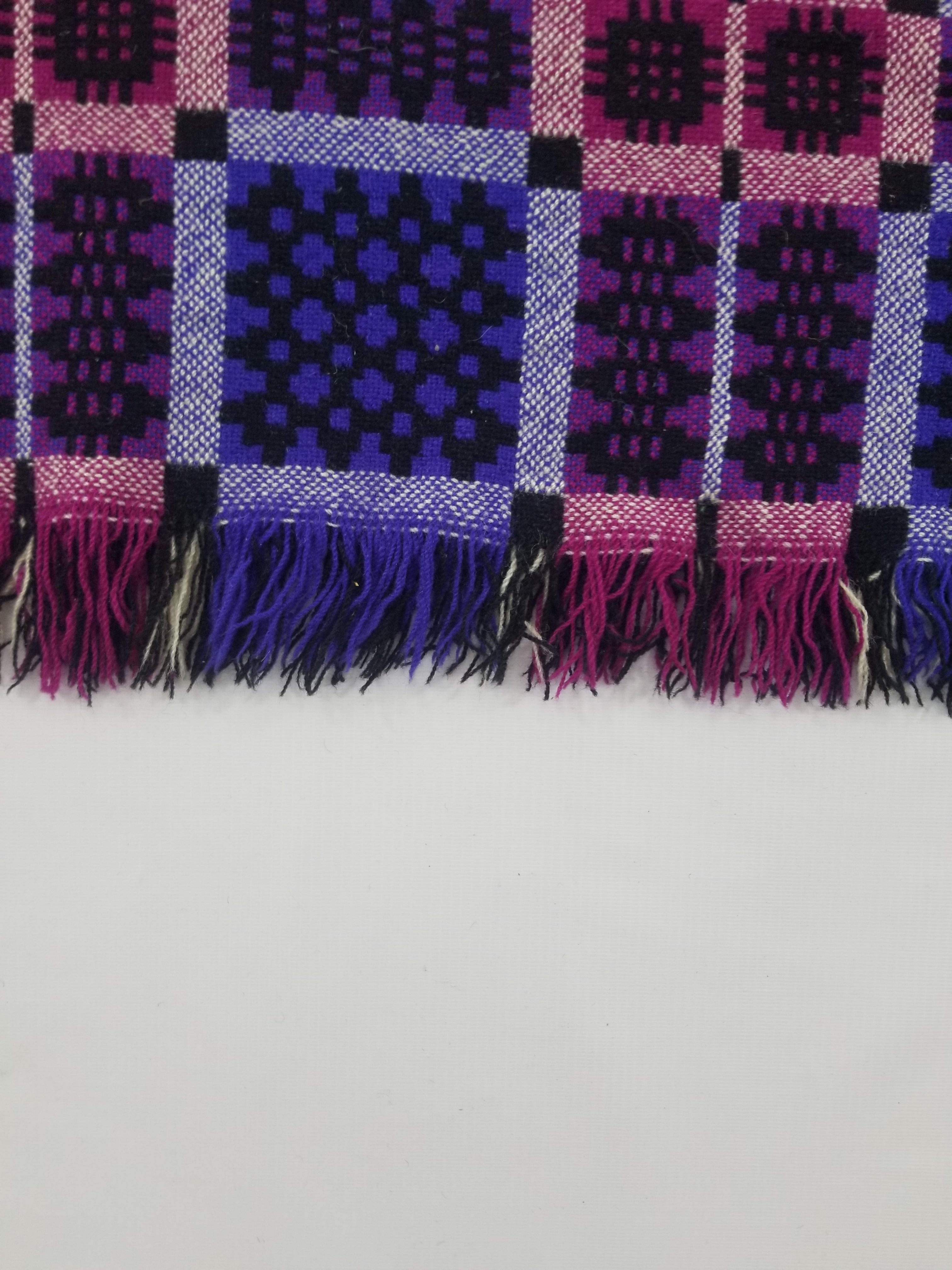 Vintage Welsh Wool Tapestry Blanket Reversible 240x160cm
