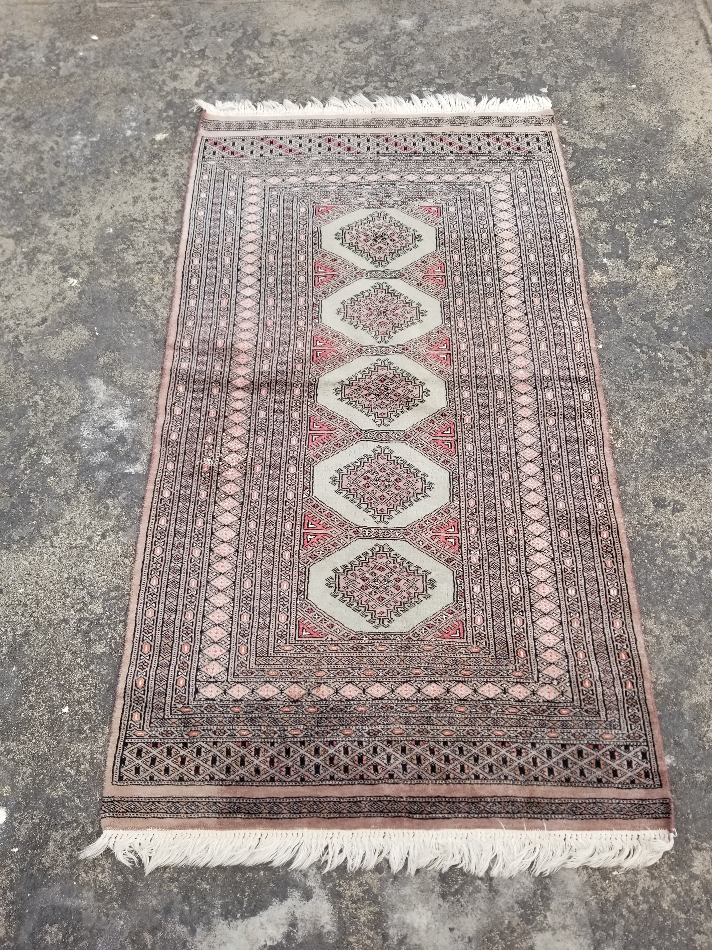 Vintage Traditional Handmade Pakistani Bokhara Wool Multicolor Rug 173x97cm