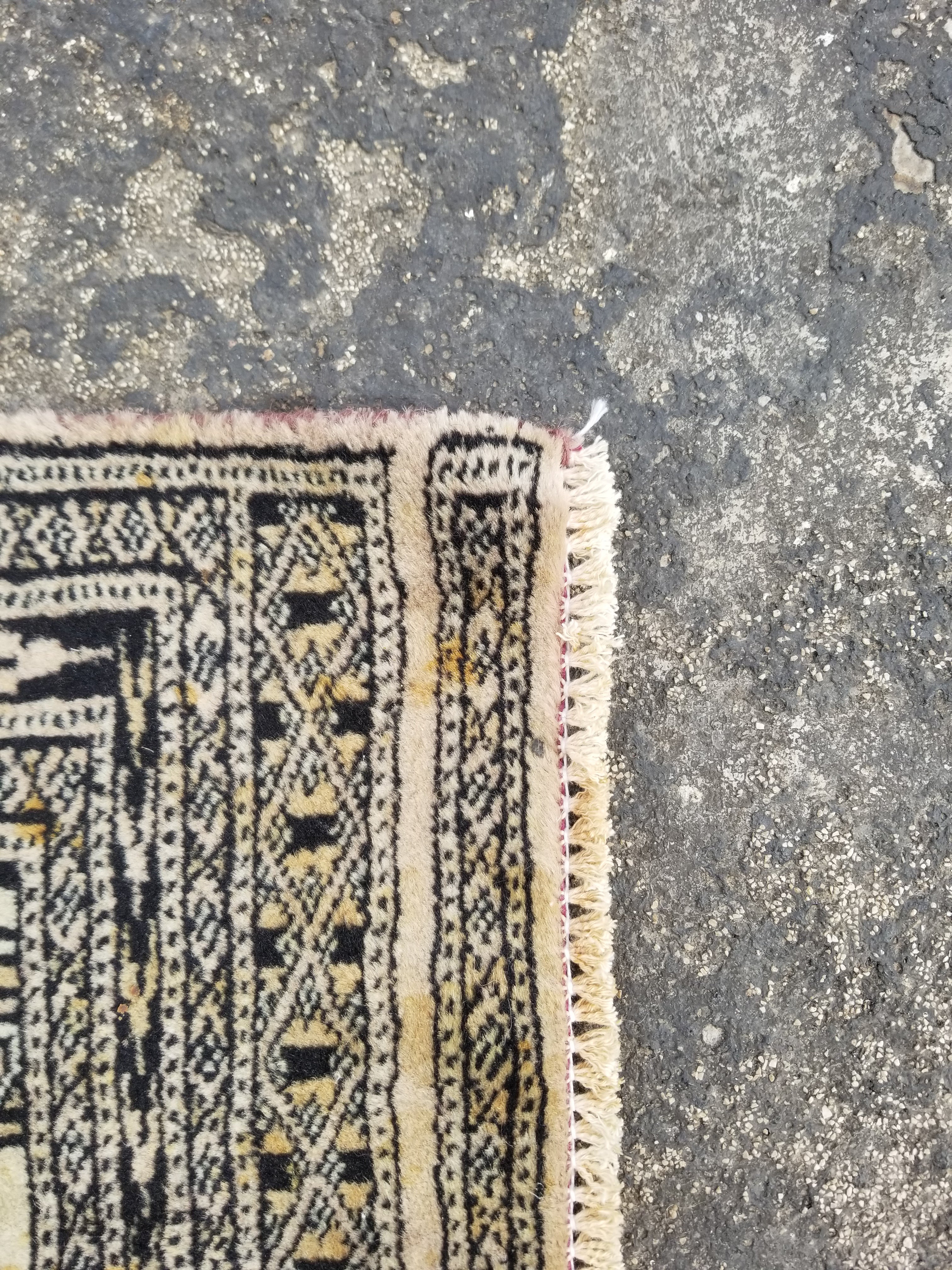 Vintage Traditional Handmade Oriental Wool Multicolor Doormat 63x46cm