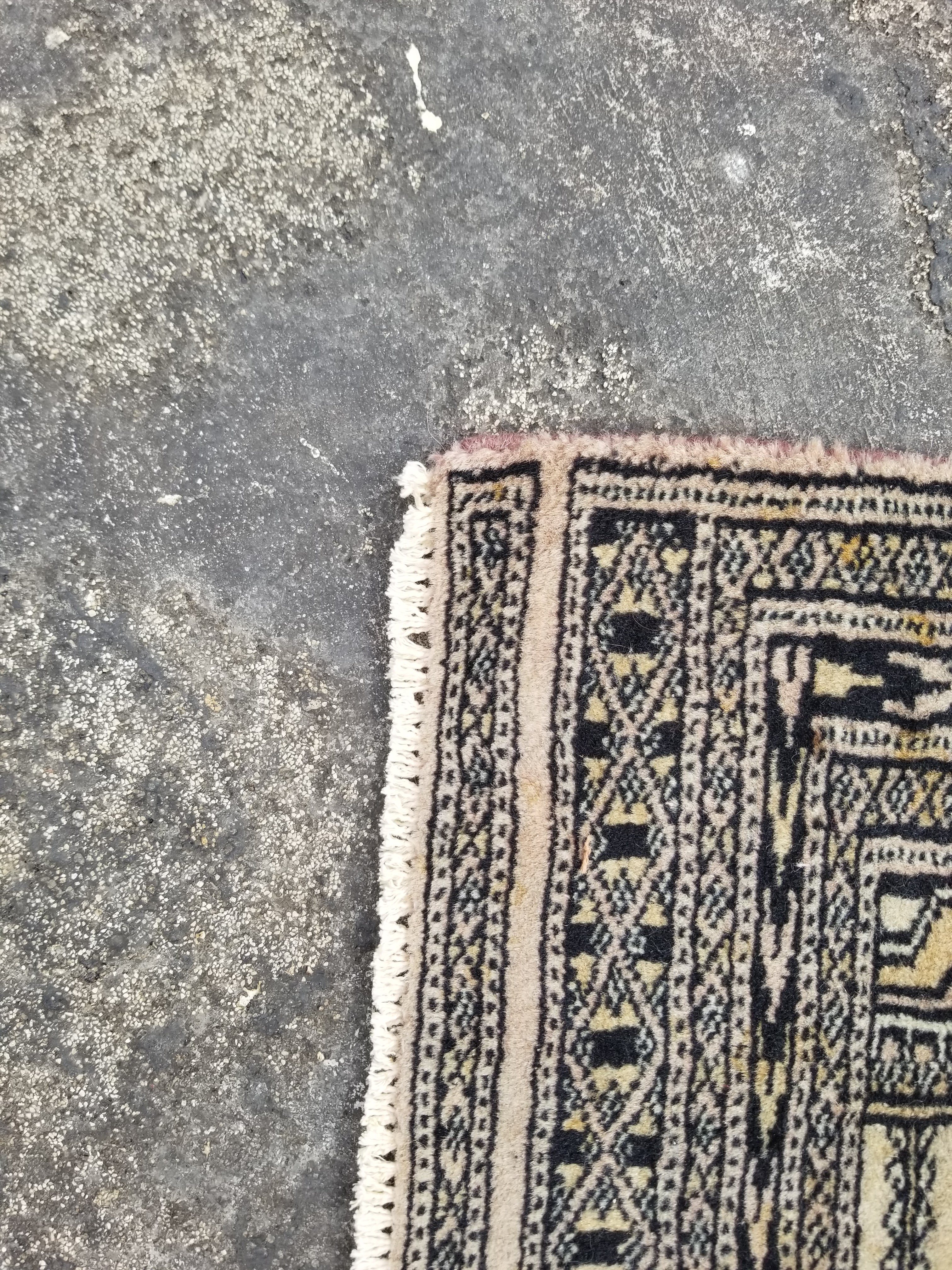 Vintage Traditional Handmade Oriental Wool Multicolor Doormat 63x46cm