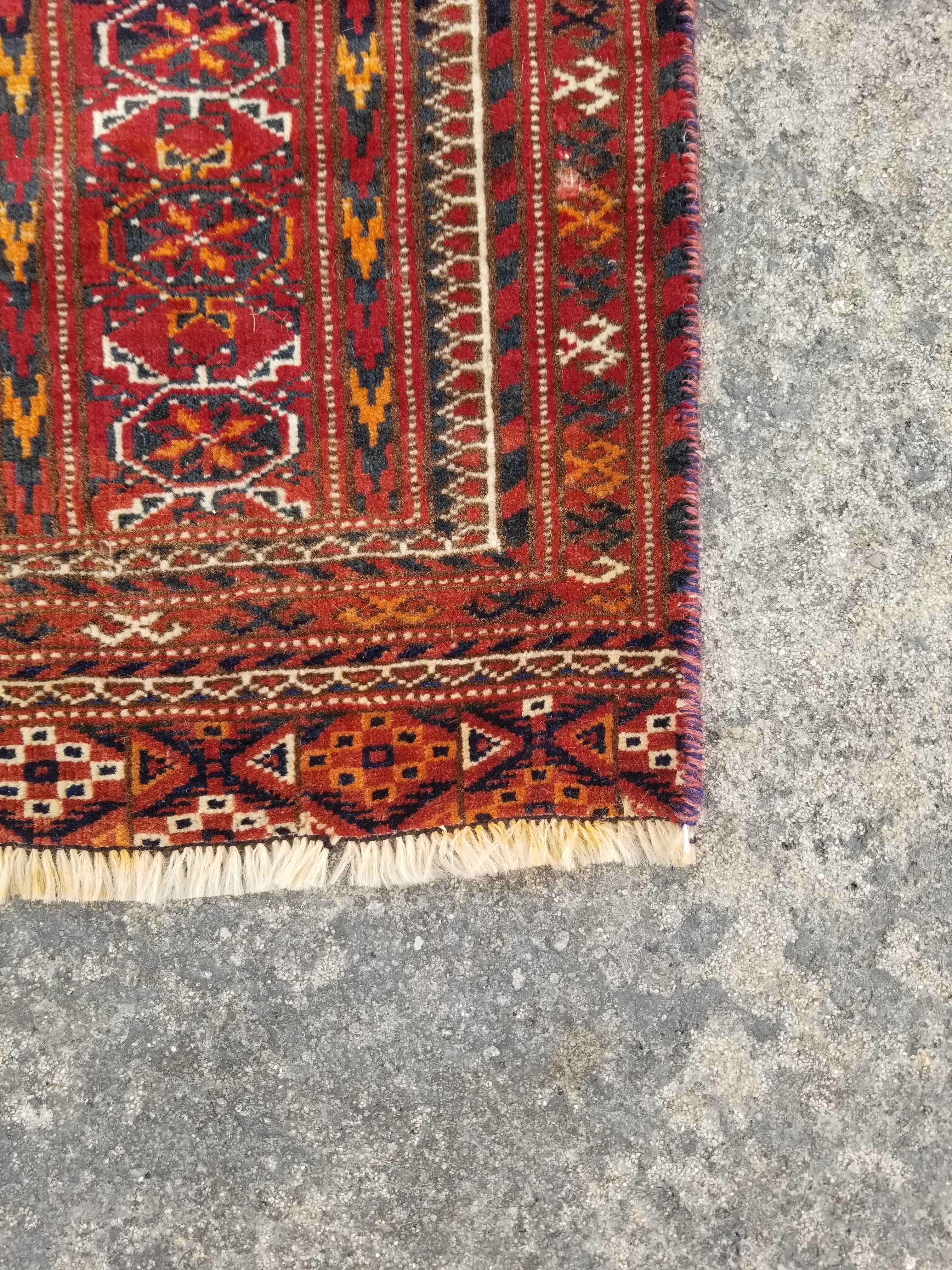 Vintage Traditional Handmade Pakistani Wool Multicolor Area Rug 124x83cm