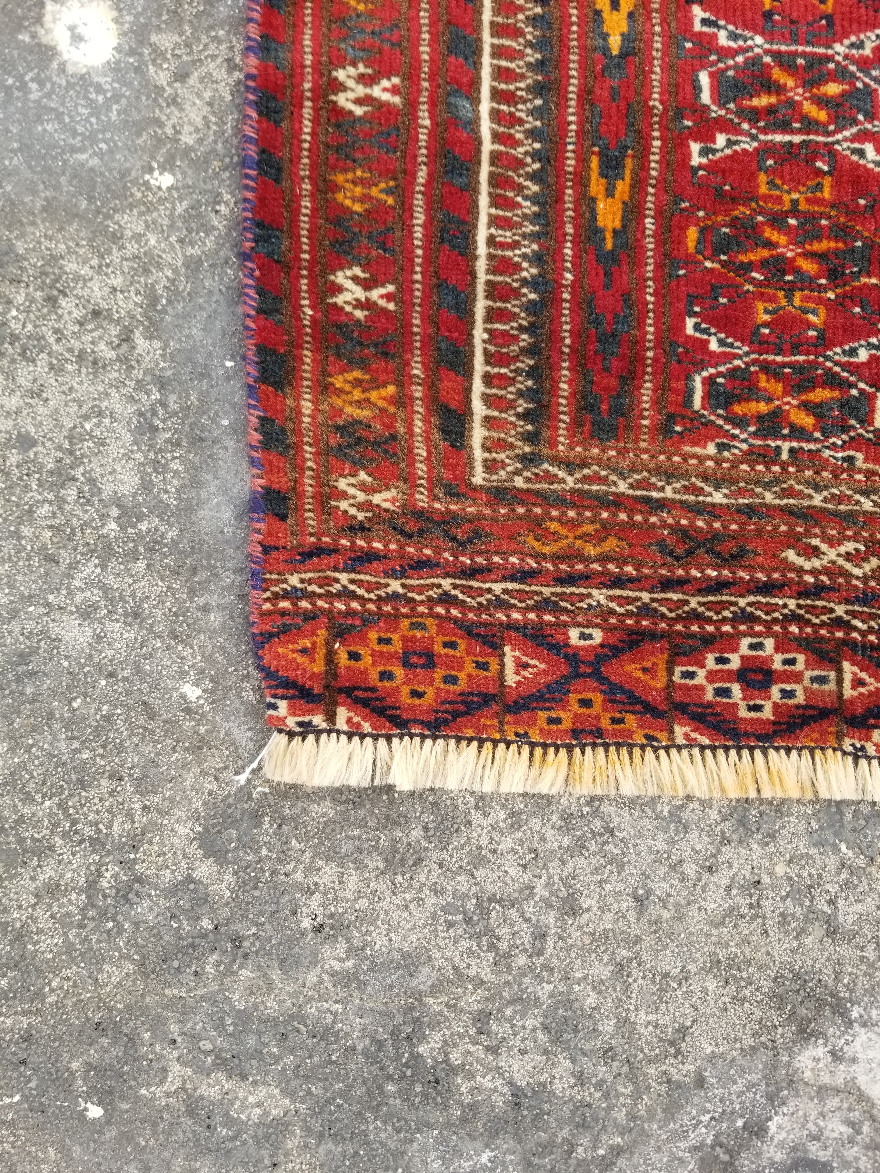 Vintage Traditional Handmade Pakistani Wool Multicolor Area Rug 124x83cm