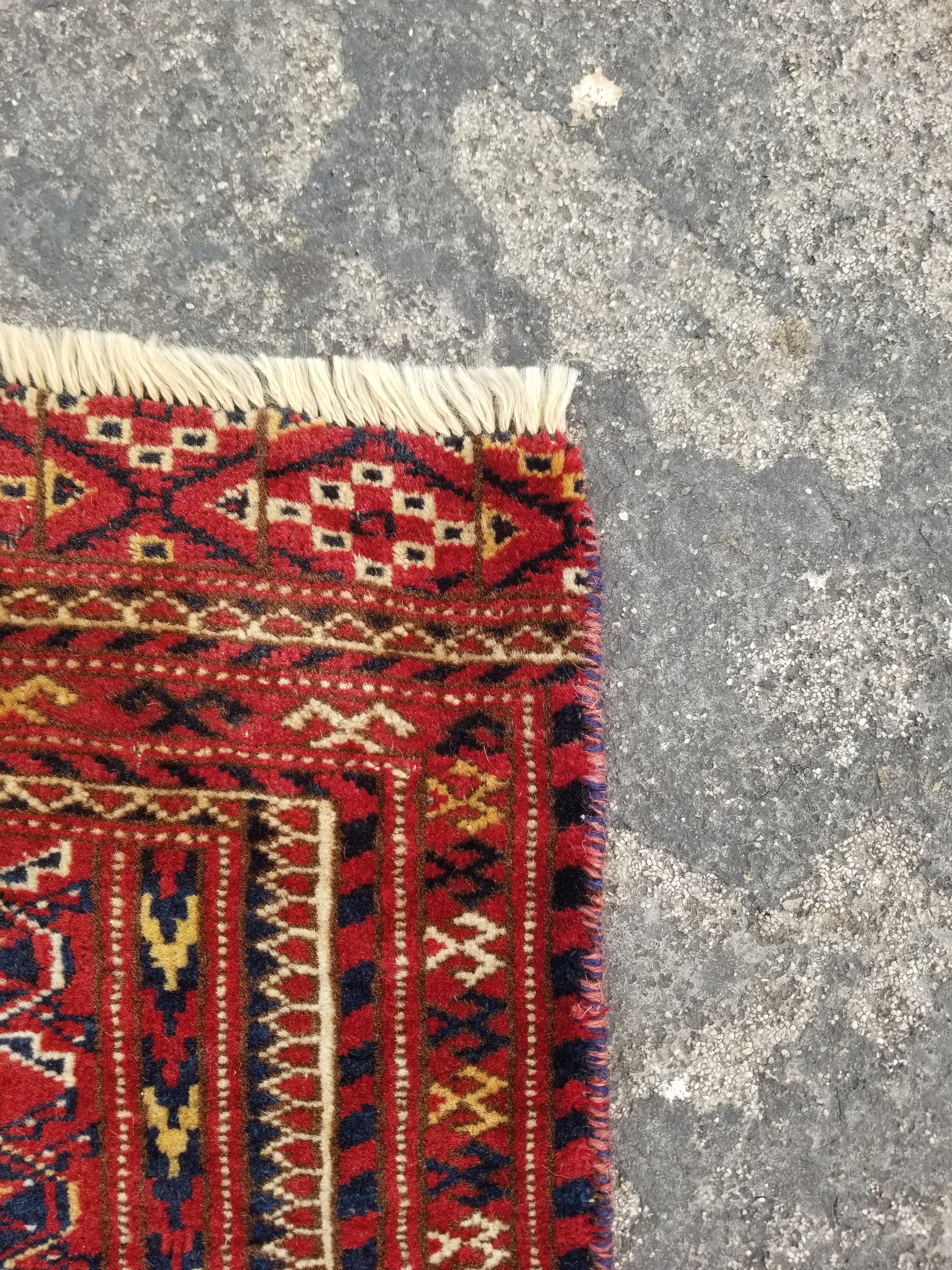 Vintage Traditional Handmade Pakistani Wool Multicolor Area Rug 124x83cm